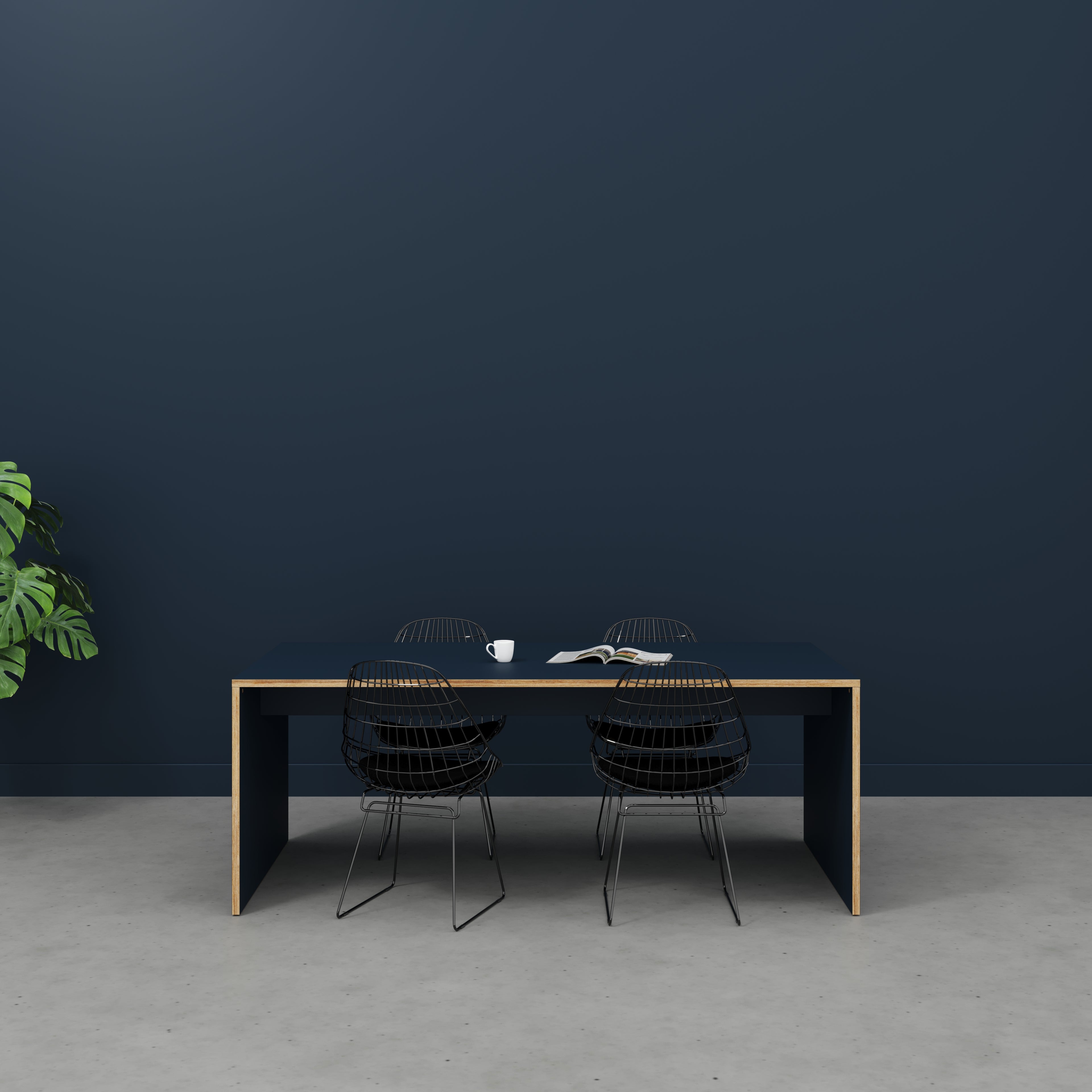 Plywood Table with Solid Sides - Formica Night Sea Blue - 2000(w) x 1000(d) x 750(h)