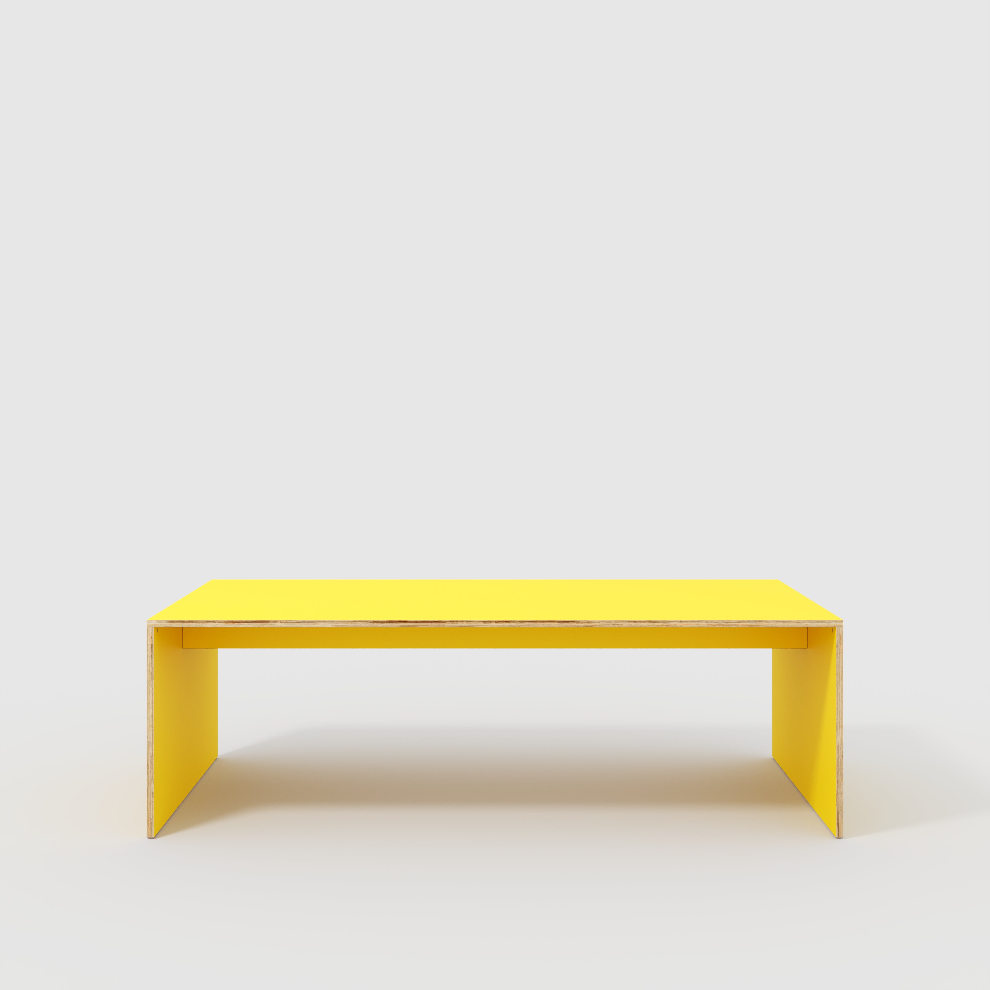 Plywood Table with Solid Sides - Formica Chrome Yellow - 2400(w) x 1200(d) x 750(h)