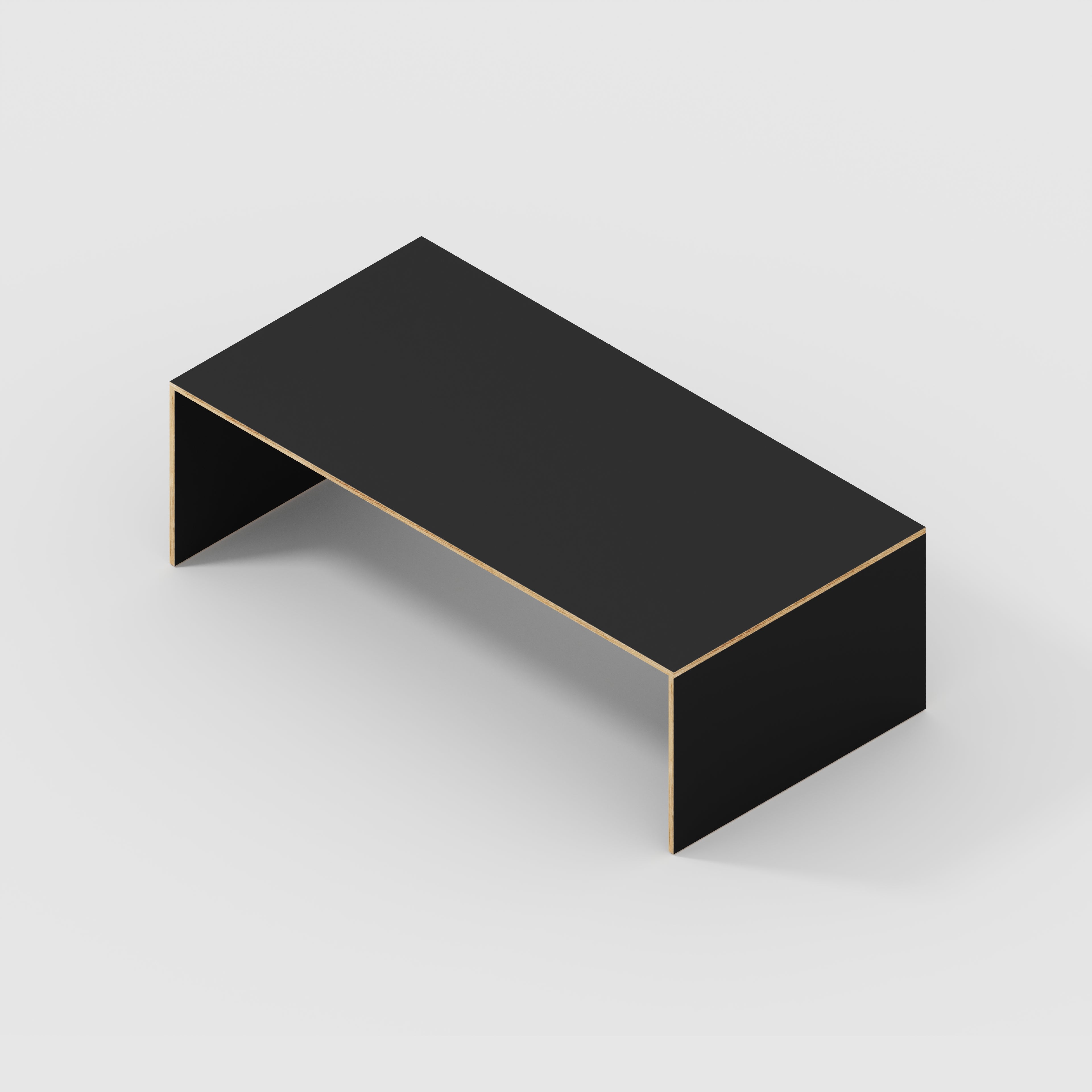 Plywood Table with Solid Sides - Formica Diamond Black - 2400(w) x 1200(d) x 750(h)