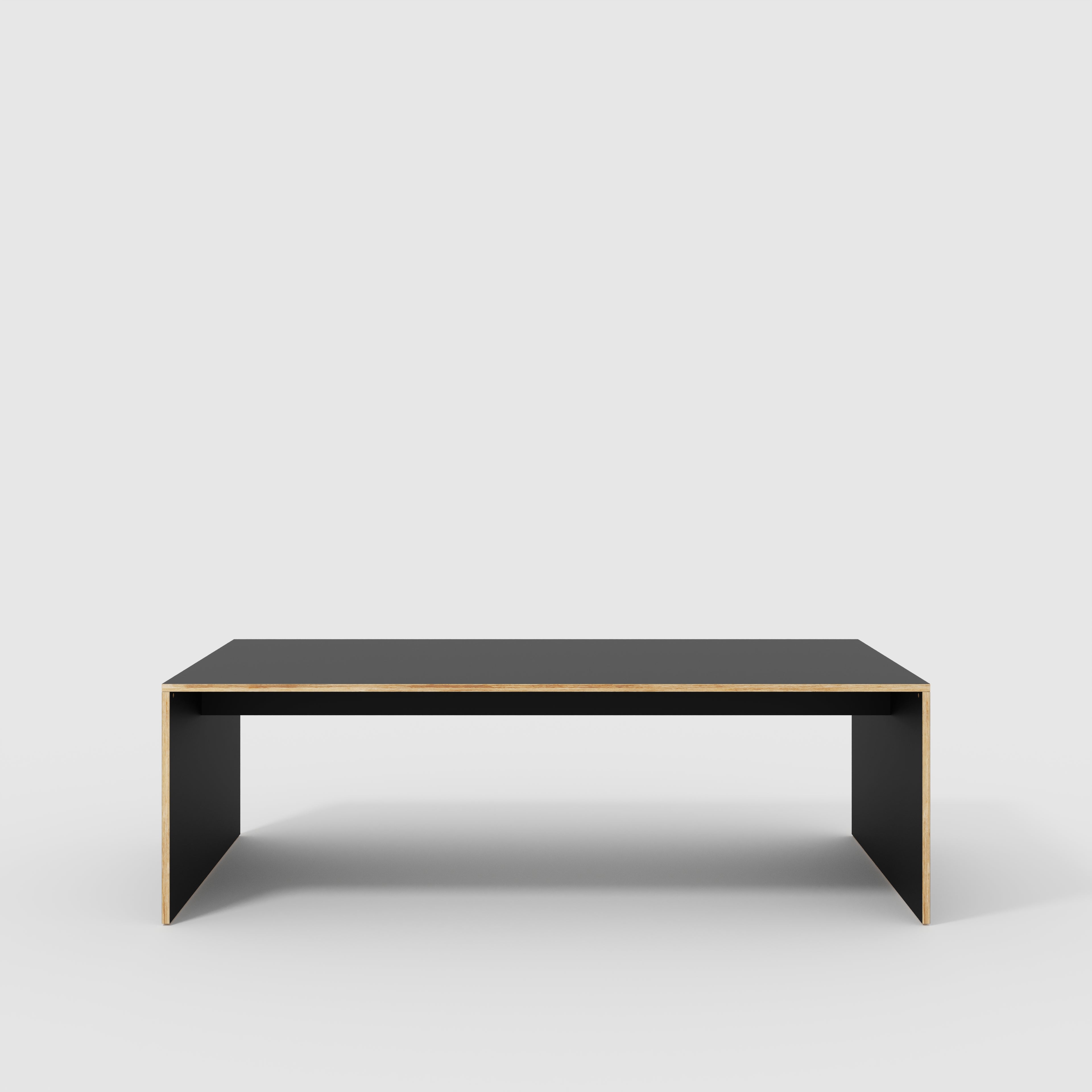 Plywood Table with Solid Sides - Formica Diamond Black - 2400(w) x 1200(d) x 750(h)