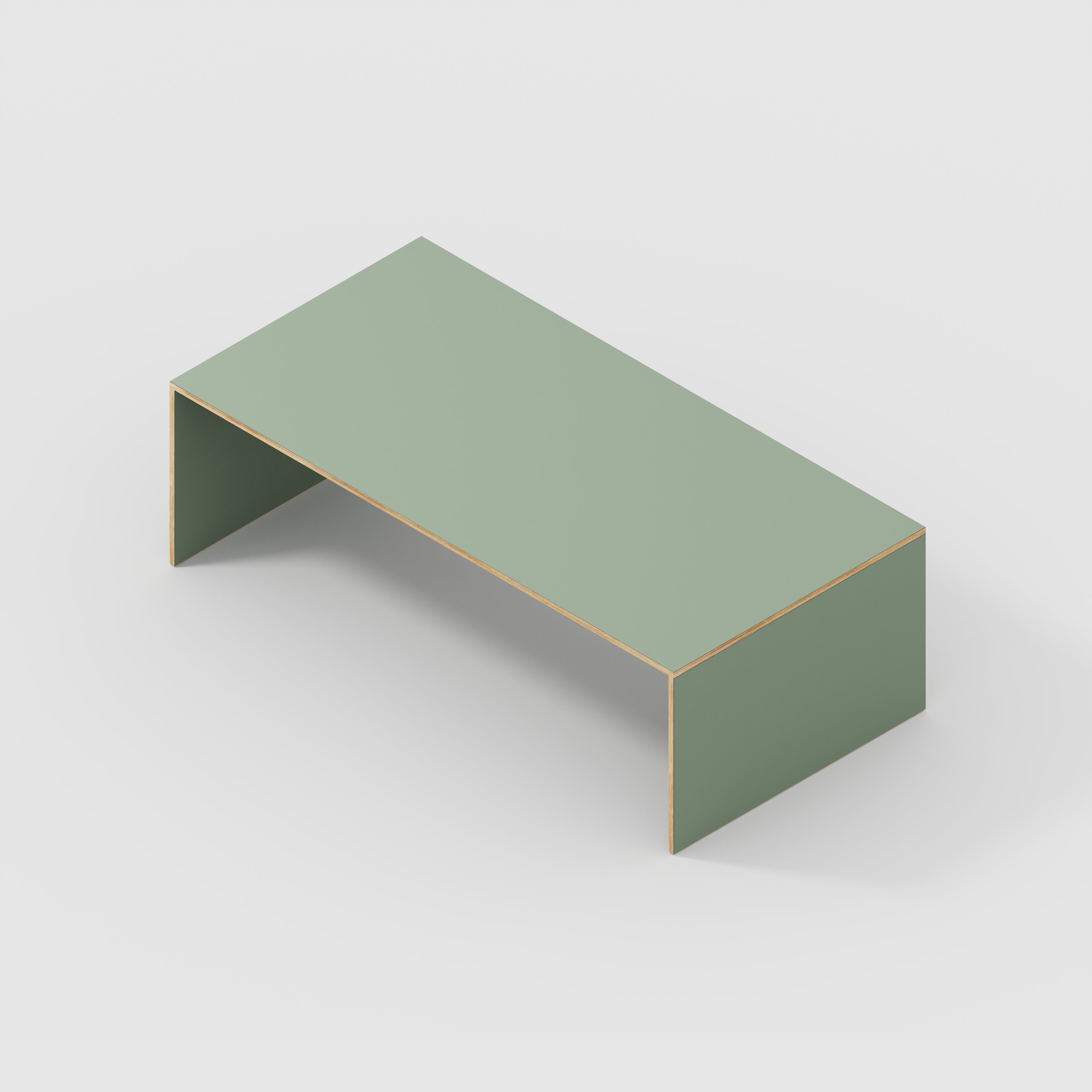 Plywood Table with Solid Sides - Formica Green Slate - 2400(w) x 1200(d) x 750(h)