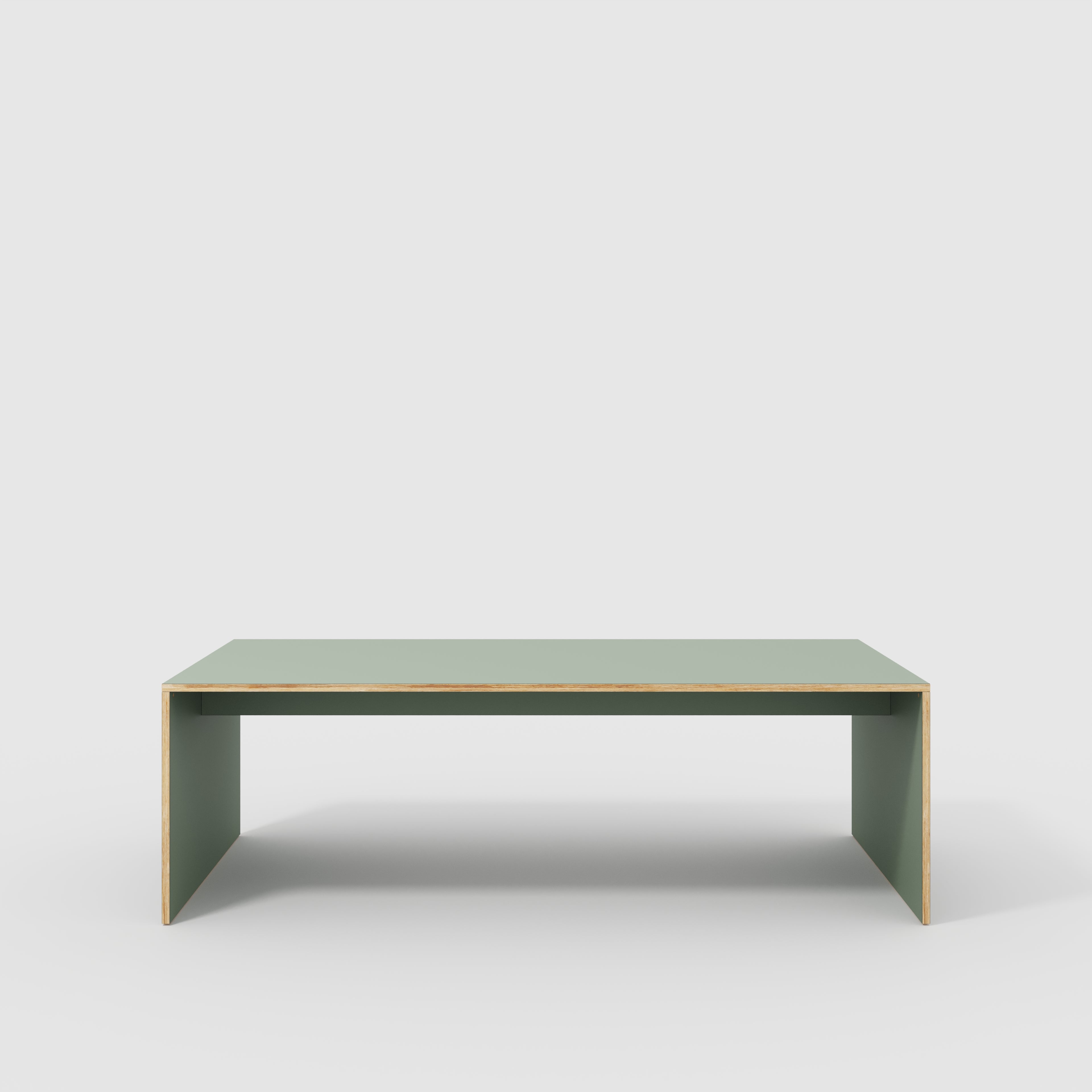 Plywood Table with Solid Sides - Formica Green Slate - 2400(w) x 1200(d) x 750(h)