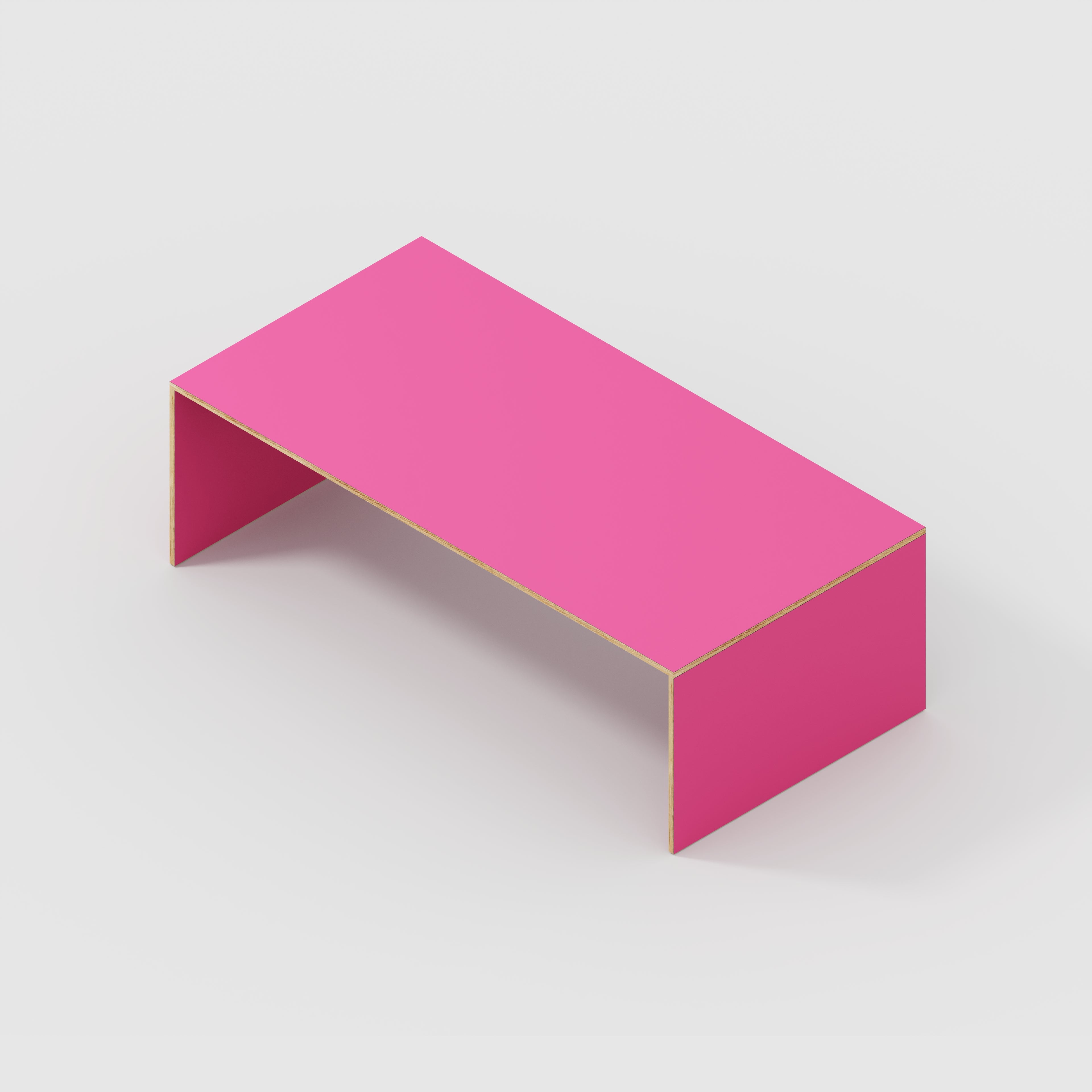 Plywood Table with Solid Sides - Formica Juicy Pink - 2400(w) x 1200(d) x 750(h)