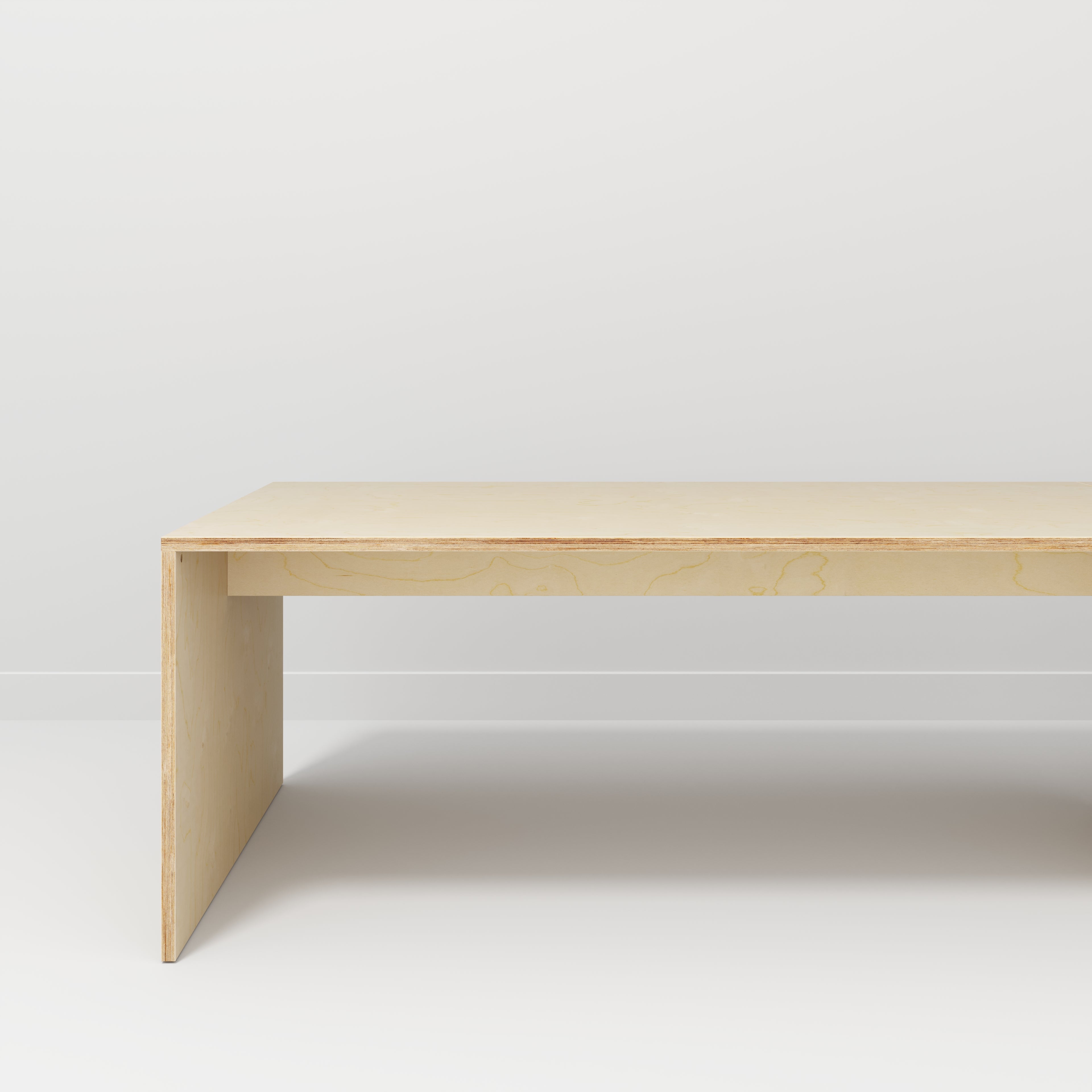 Plywood Table with Solid Sides - Plywood Birch - 4000(w) x 1000(d) x 750(h)