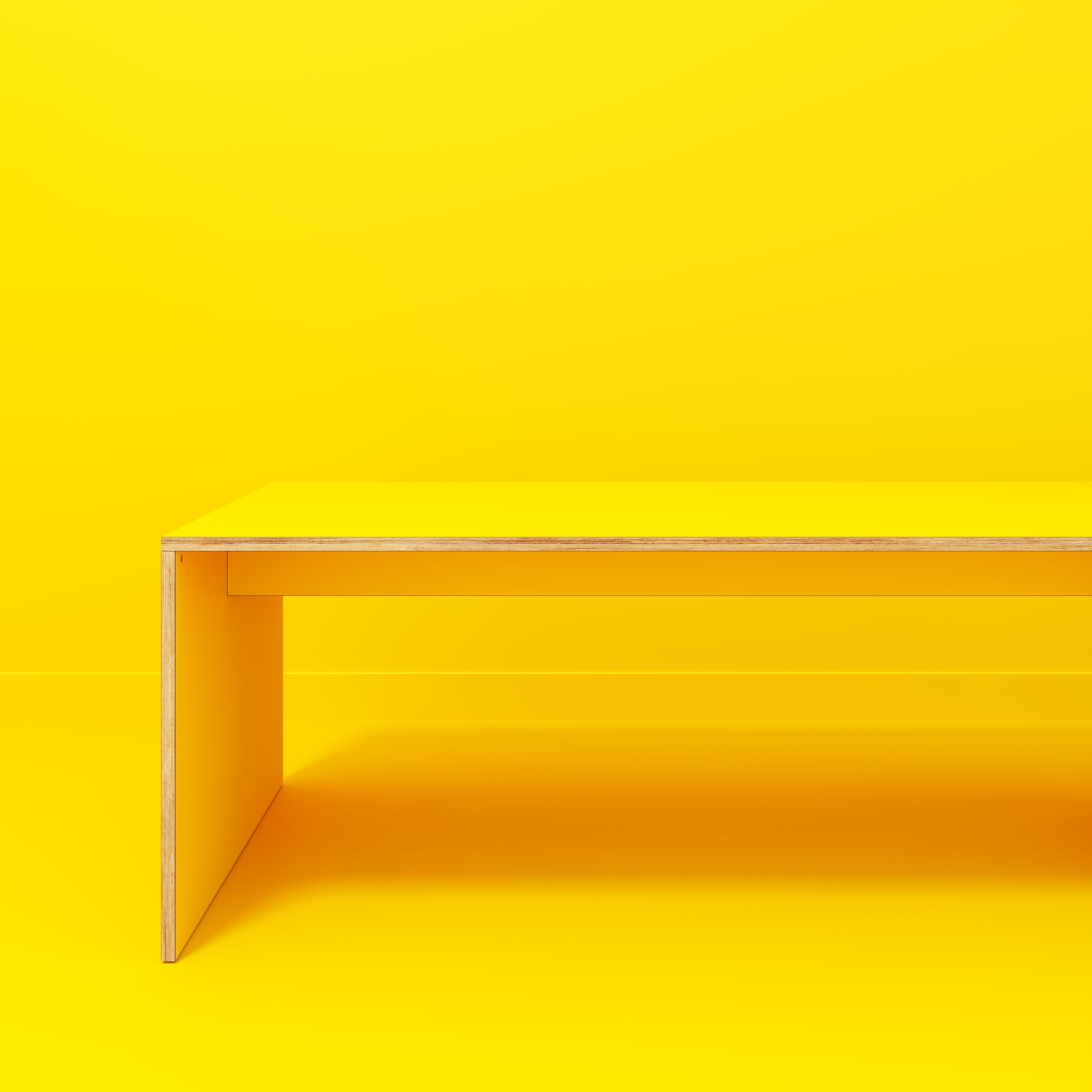 Plywood Table with Solid Sides - Formica Chrome Yellow - 4000(w) x 1000(d) x 750(h)