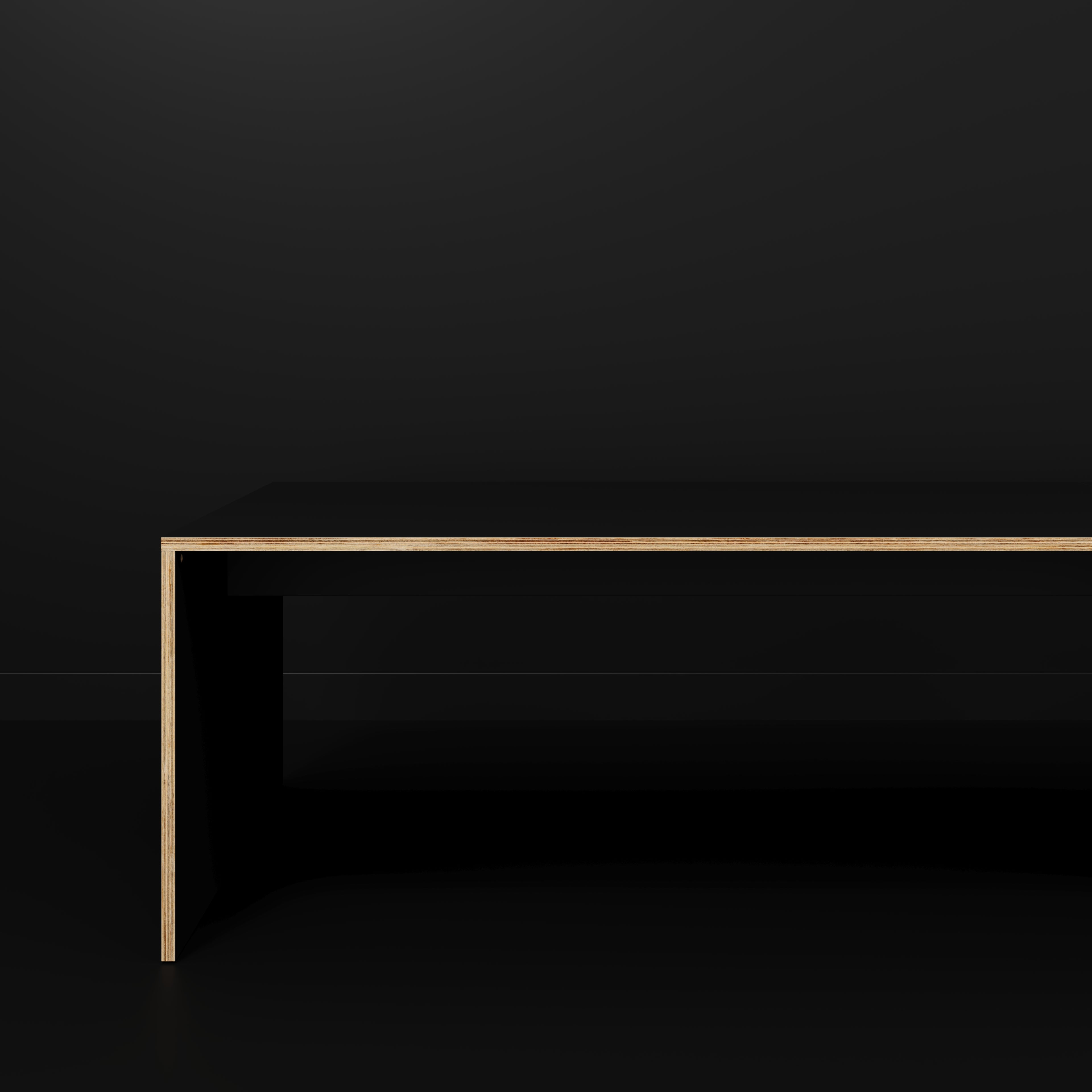 Plywood Table with Solid Sides - Formica Diamond Black - 4000(w) x 1000(d) x 750(h)