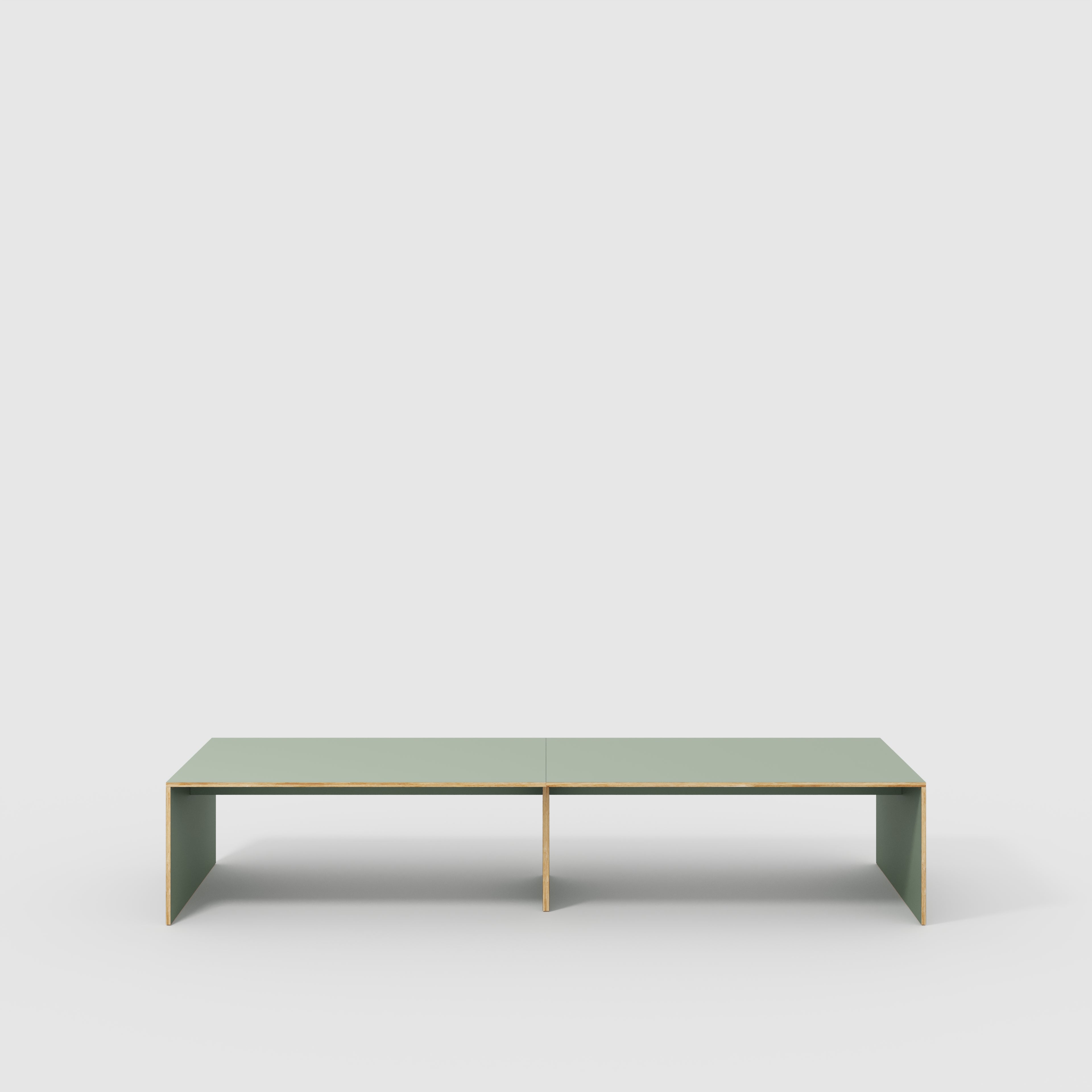 Plywood Table with Solid Sides - Formica Green Slate - 4000(w) x 1000(d) x 750(h)