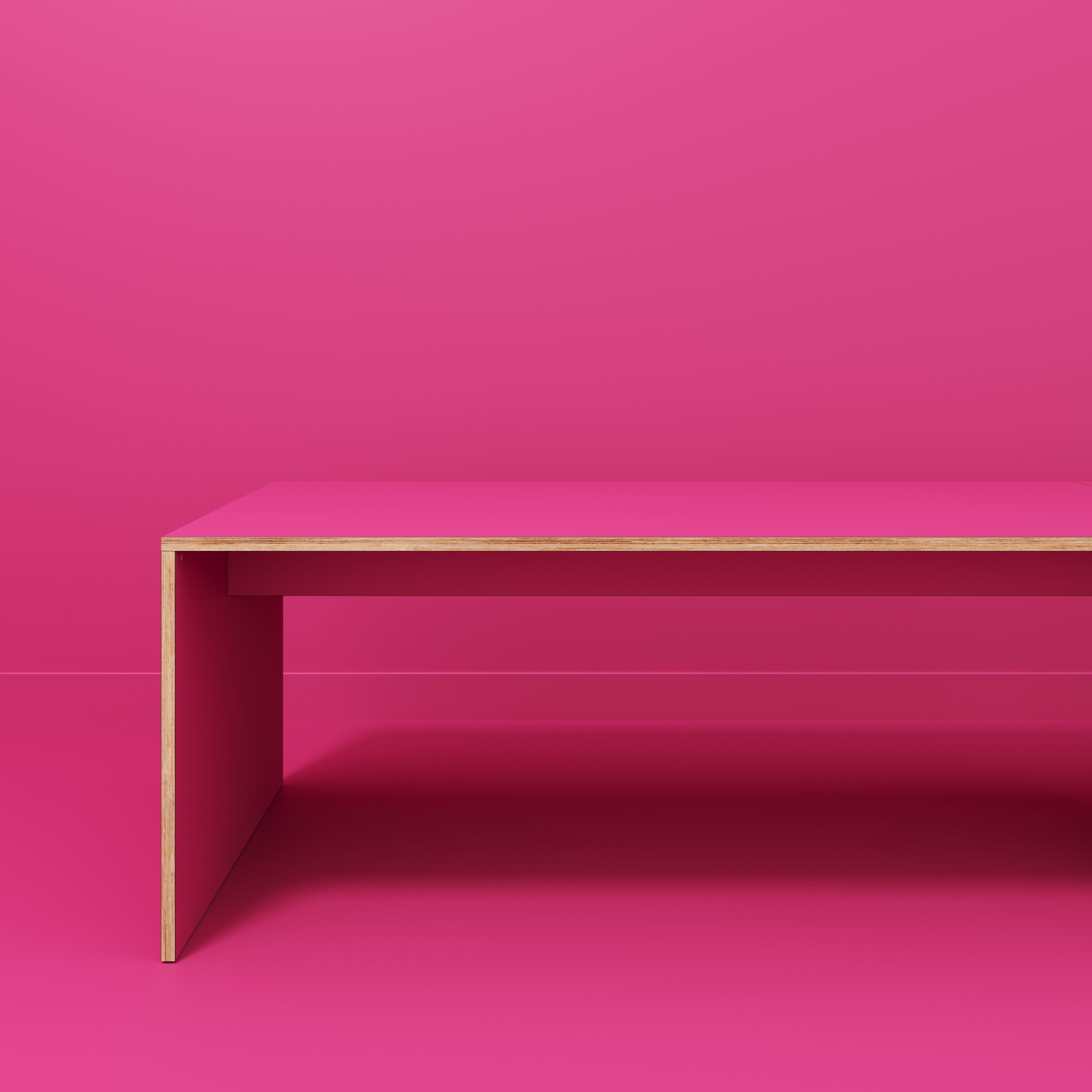 Table with Solid Sides - Formica Juicy Pink - 5600(w) x 1000(d) x 750(h)