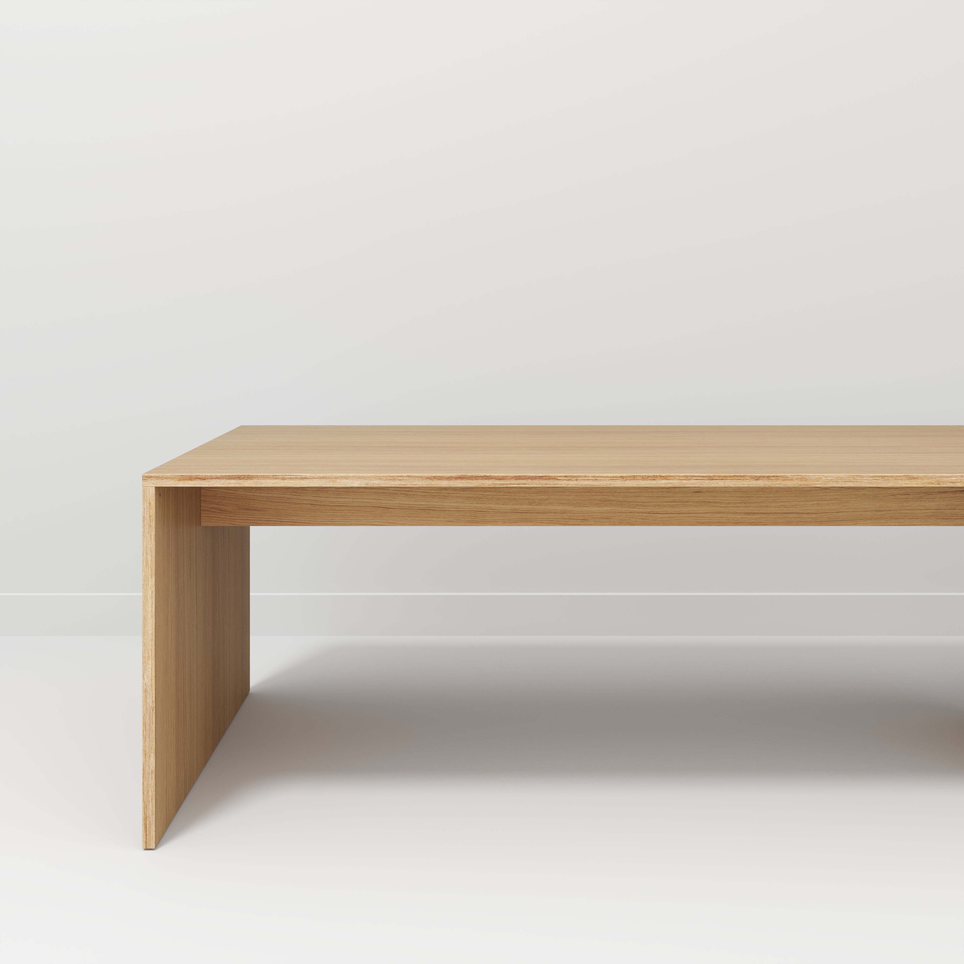 Table with Solid Sides - Plywood Oak - 4000(w) x 1000(d) x 750(h)