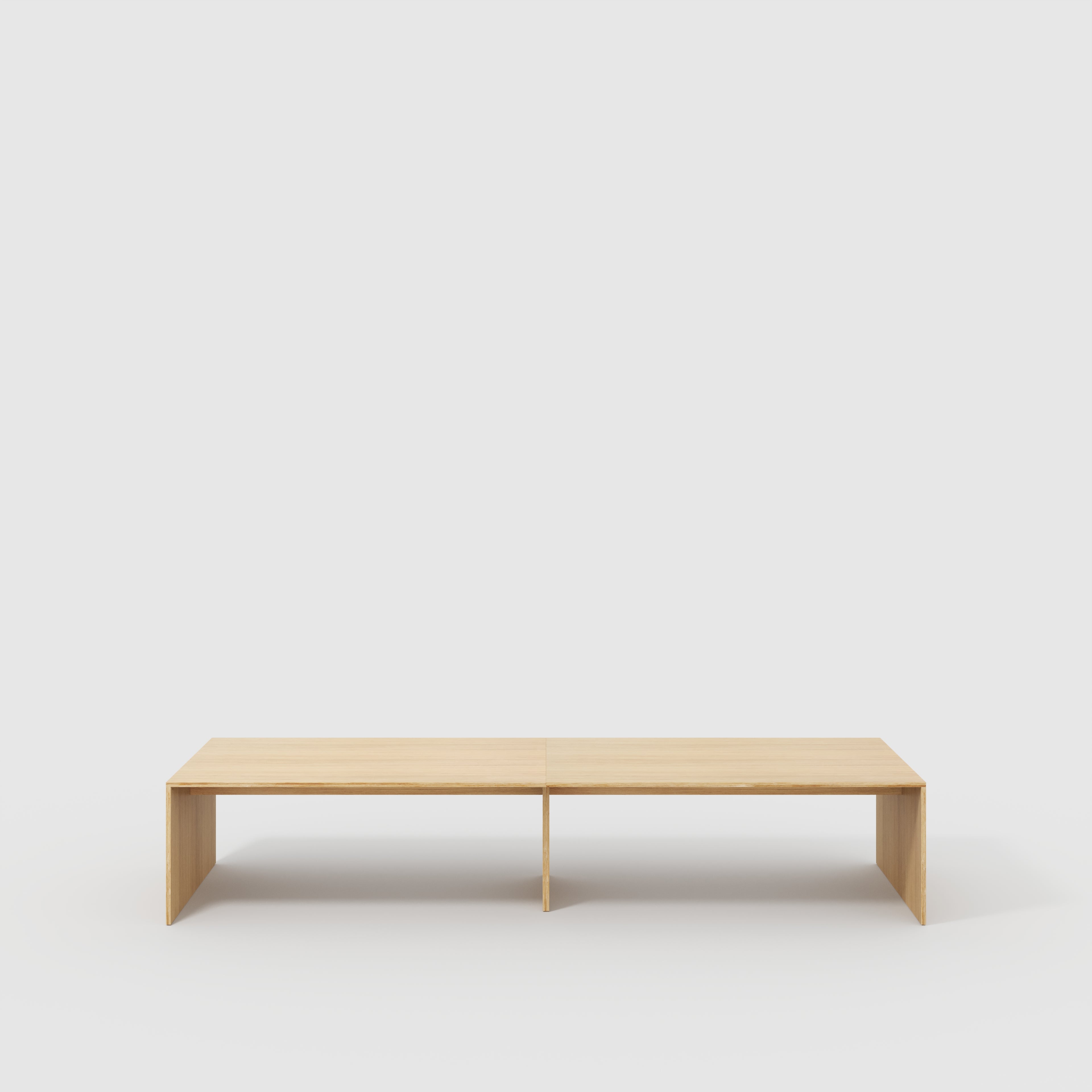 Plywood Table with Solid Sides - Plywood Oak - 4000(w) x 1000(d) x 750(h)