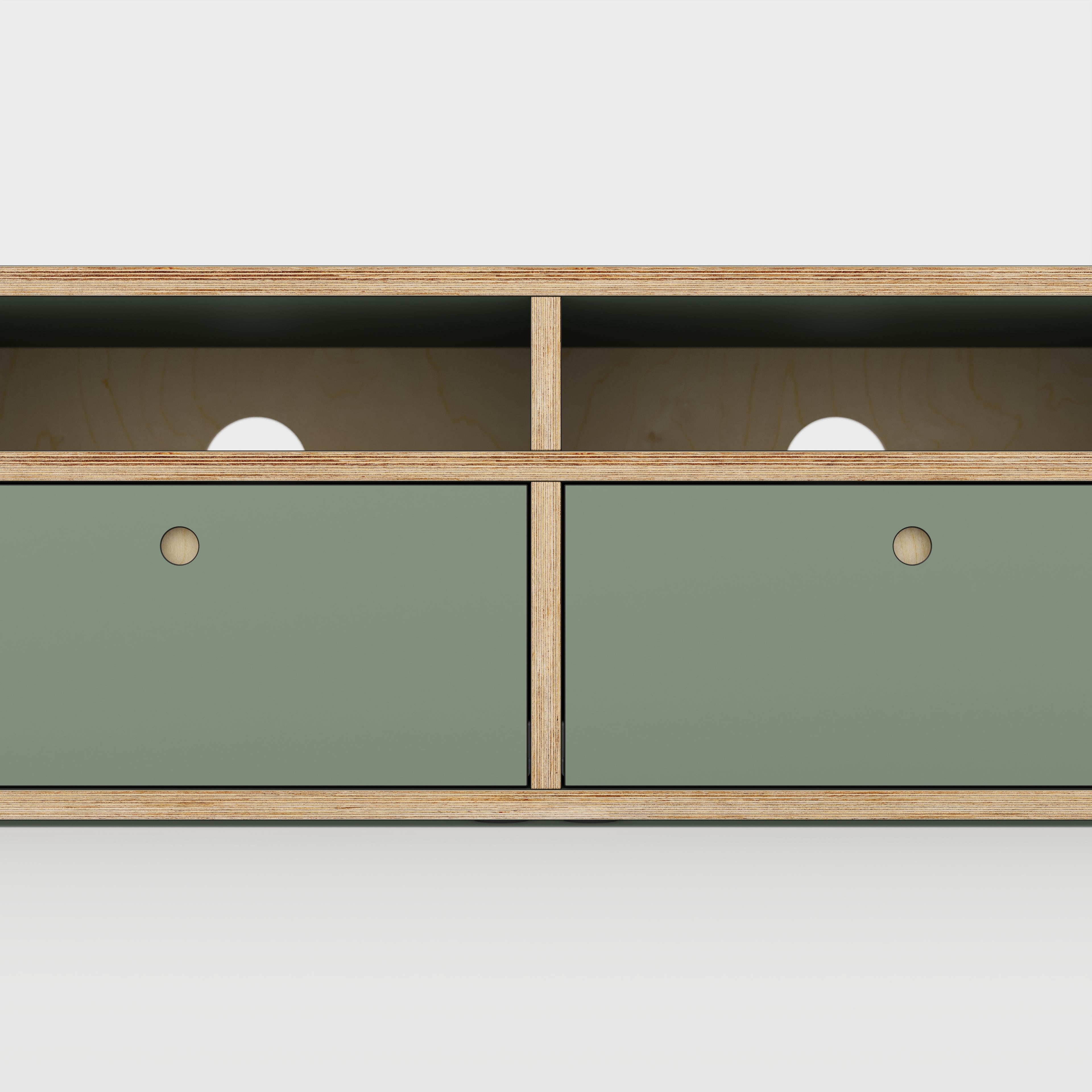 Plywood TV Entertainment Unit - Type 2 - Formica Green Slate - 1200(w) x 400(d) x 450(h)
