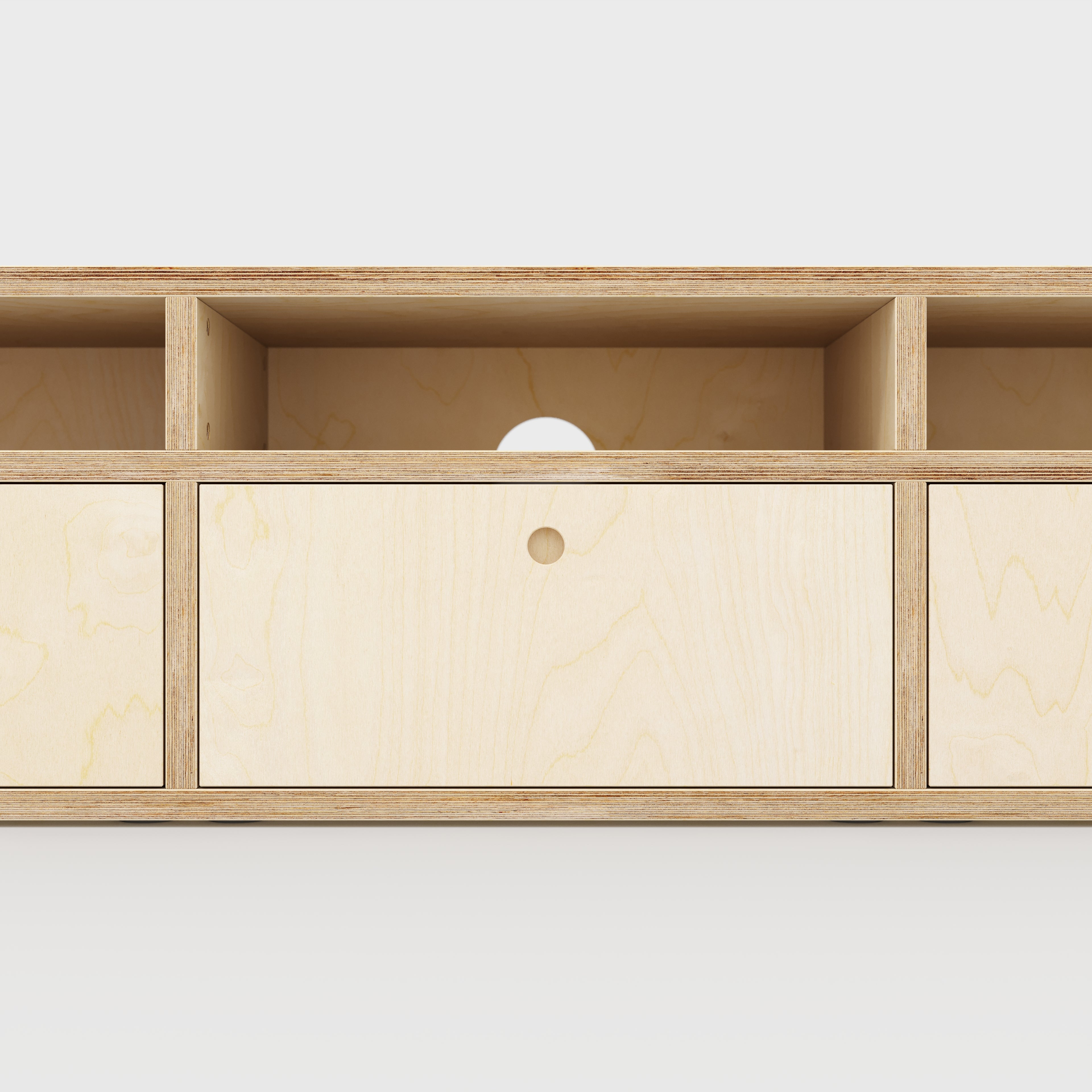 Plywood TV Entertainment Unit - Type 2 - Plywood Birch - 1800(w) x 400(d) x 450(h)