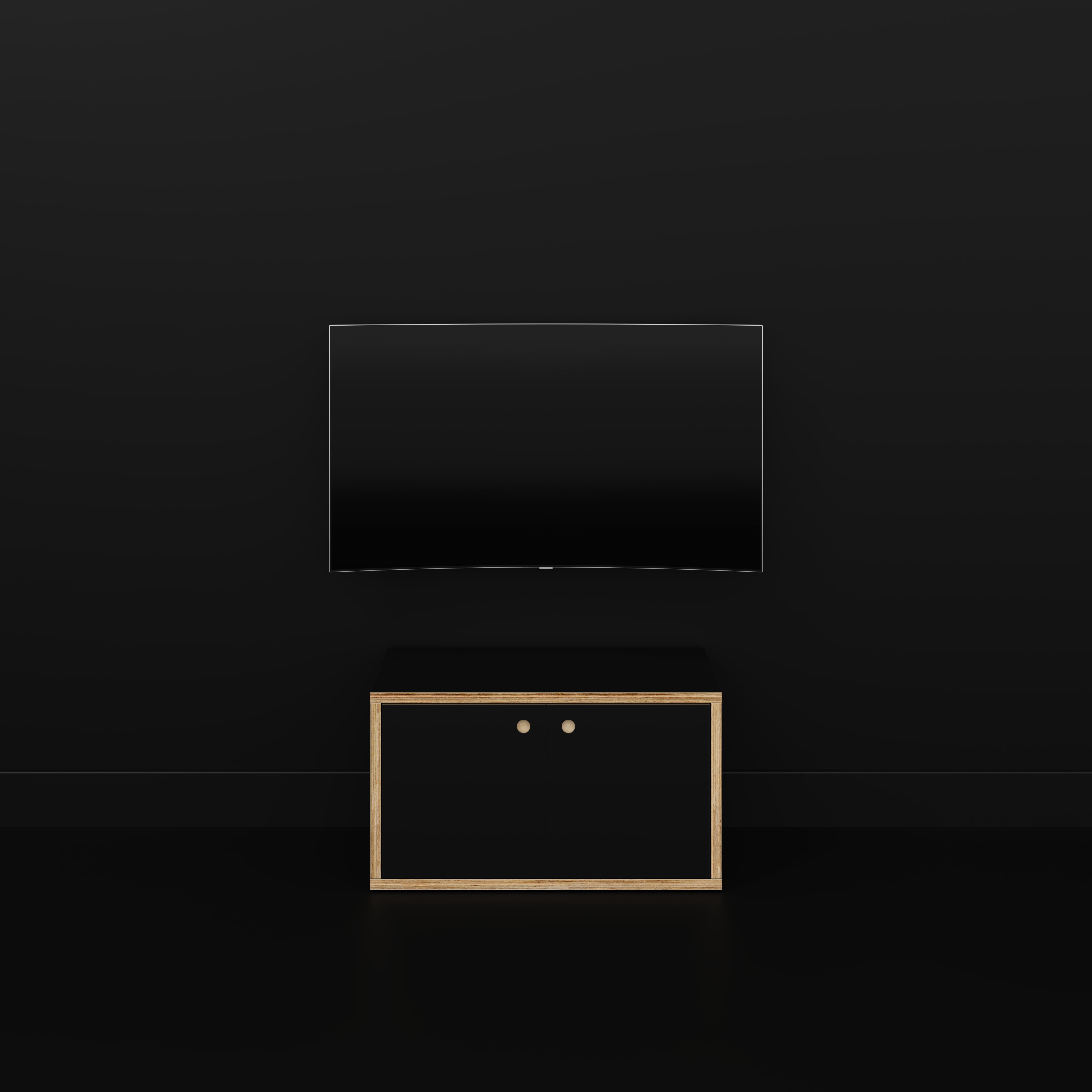 Plywood Storage with Doors - Formica Diamond Black - 800(w) x 400(d) x 450(h)