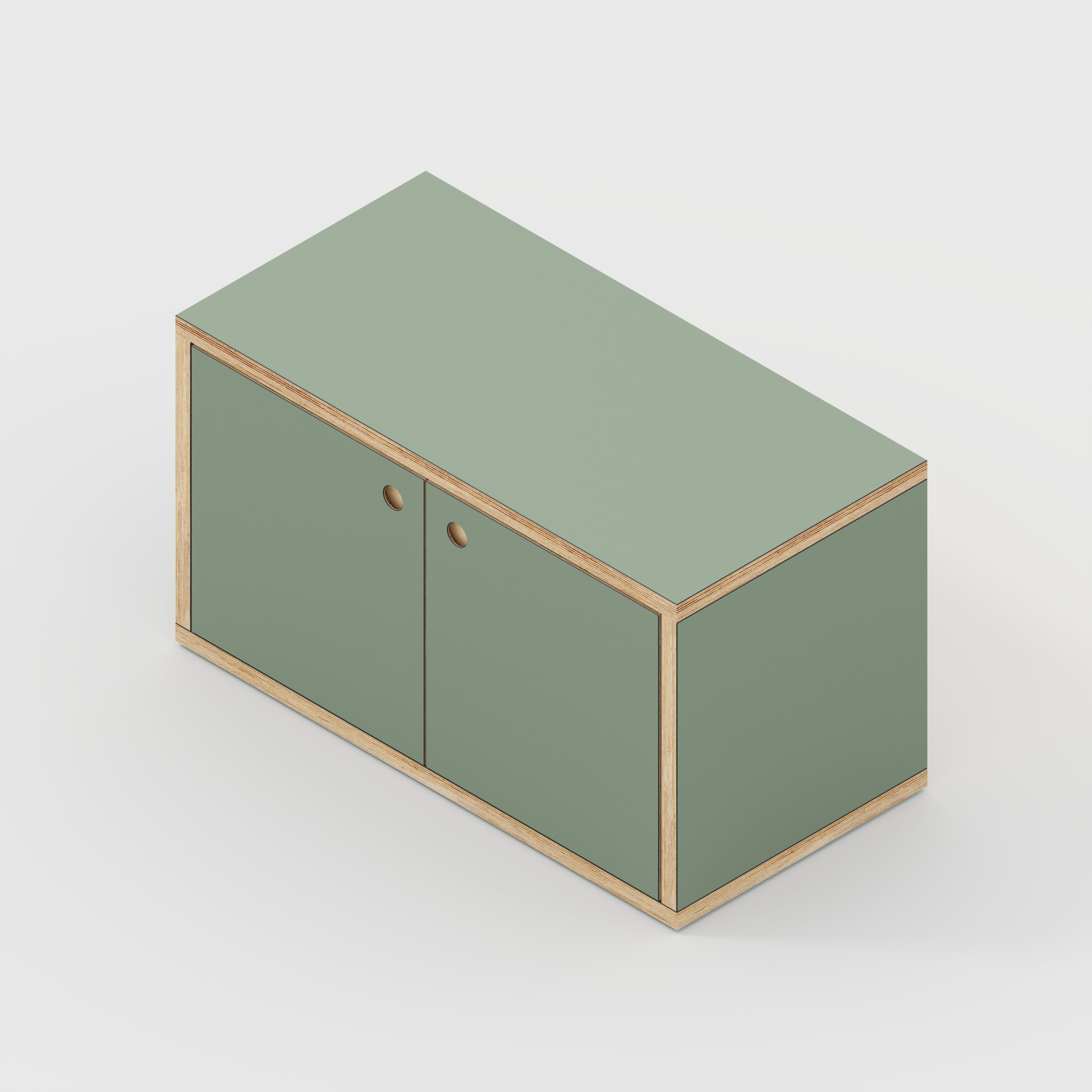 Plywood Storage with Doors - Formica Green Slate - 800(w) x 400(d) x 450(h)
