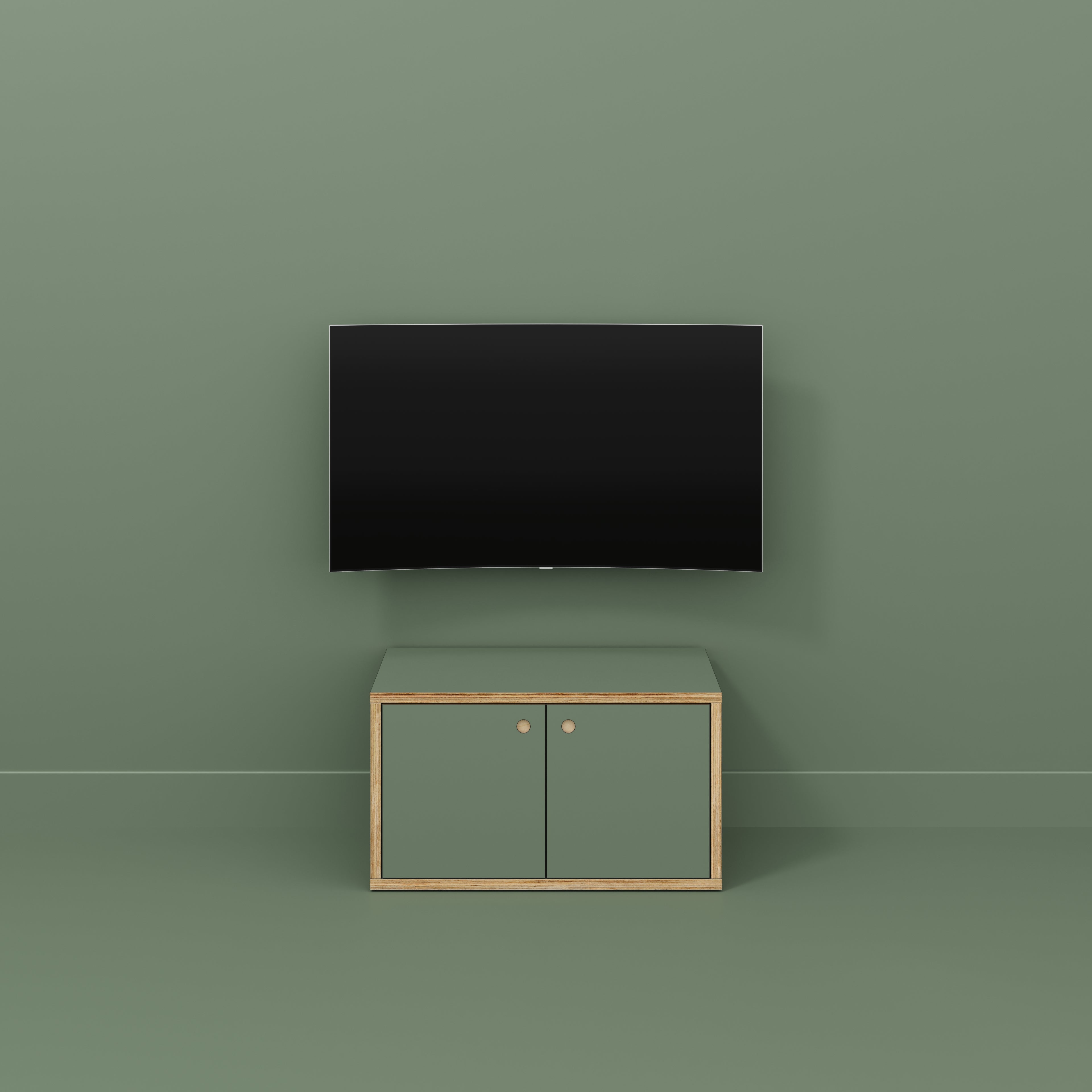 Plywood Storage with Doors - Formica Green Slate - 800(w) x 400(d) x 450(h)