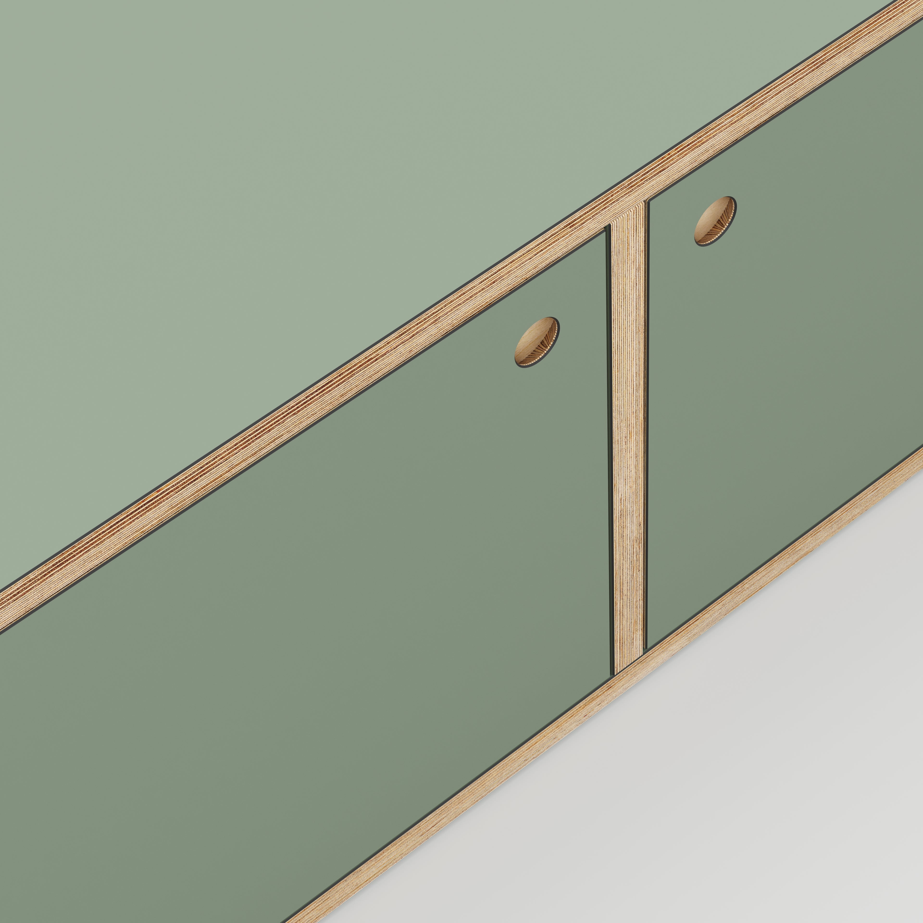 Plywood Storage with Doors - Formica Green Slate - 800(w) x 400(d) x 450(h)
