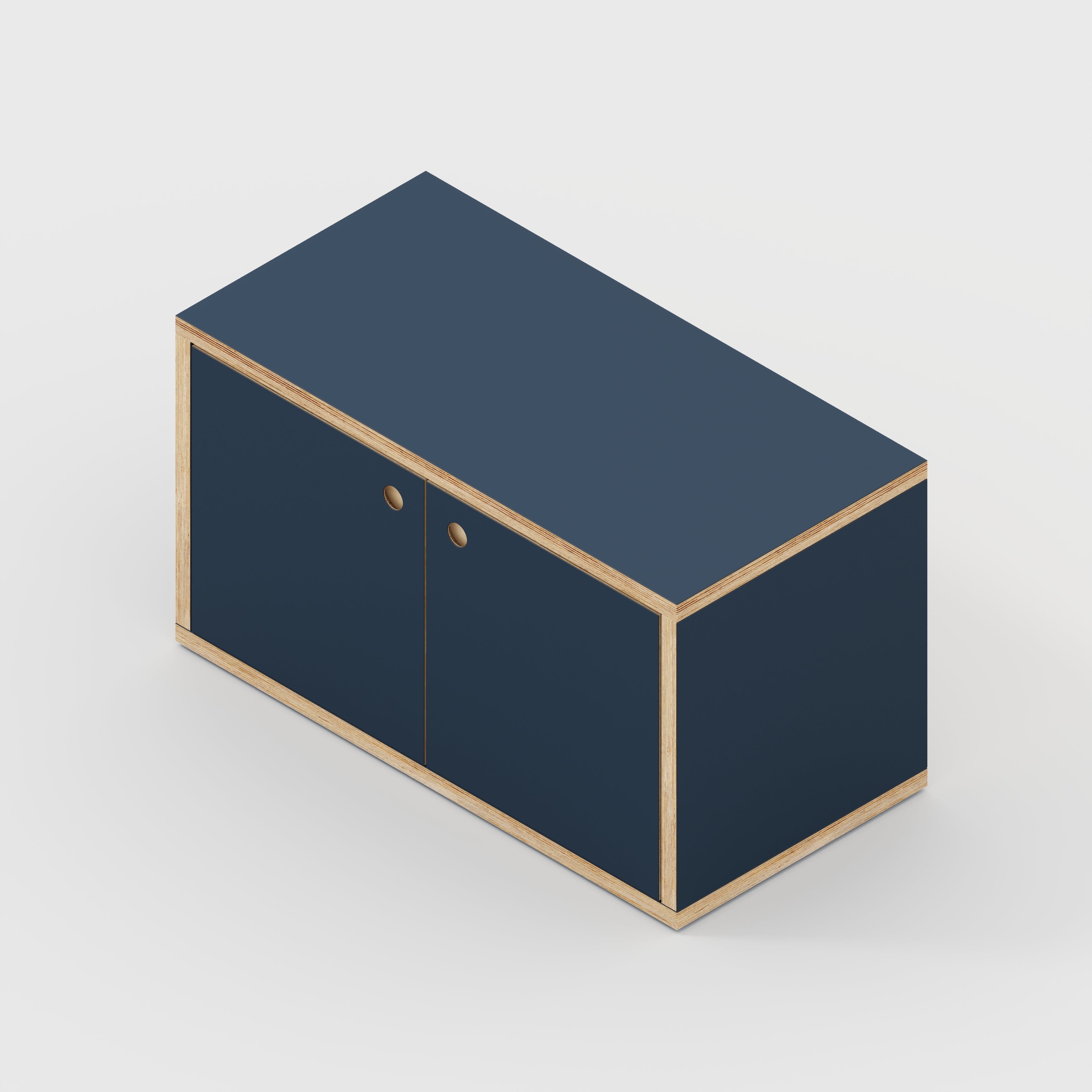 Plywood Storage with Doors - Formica Night Sea Blue - 800(w) x 400(d) x 450(h)