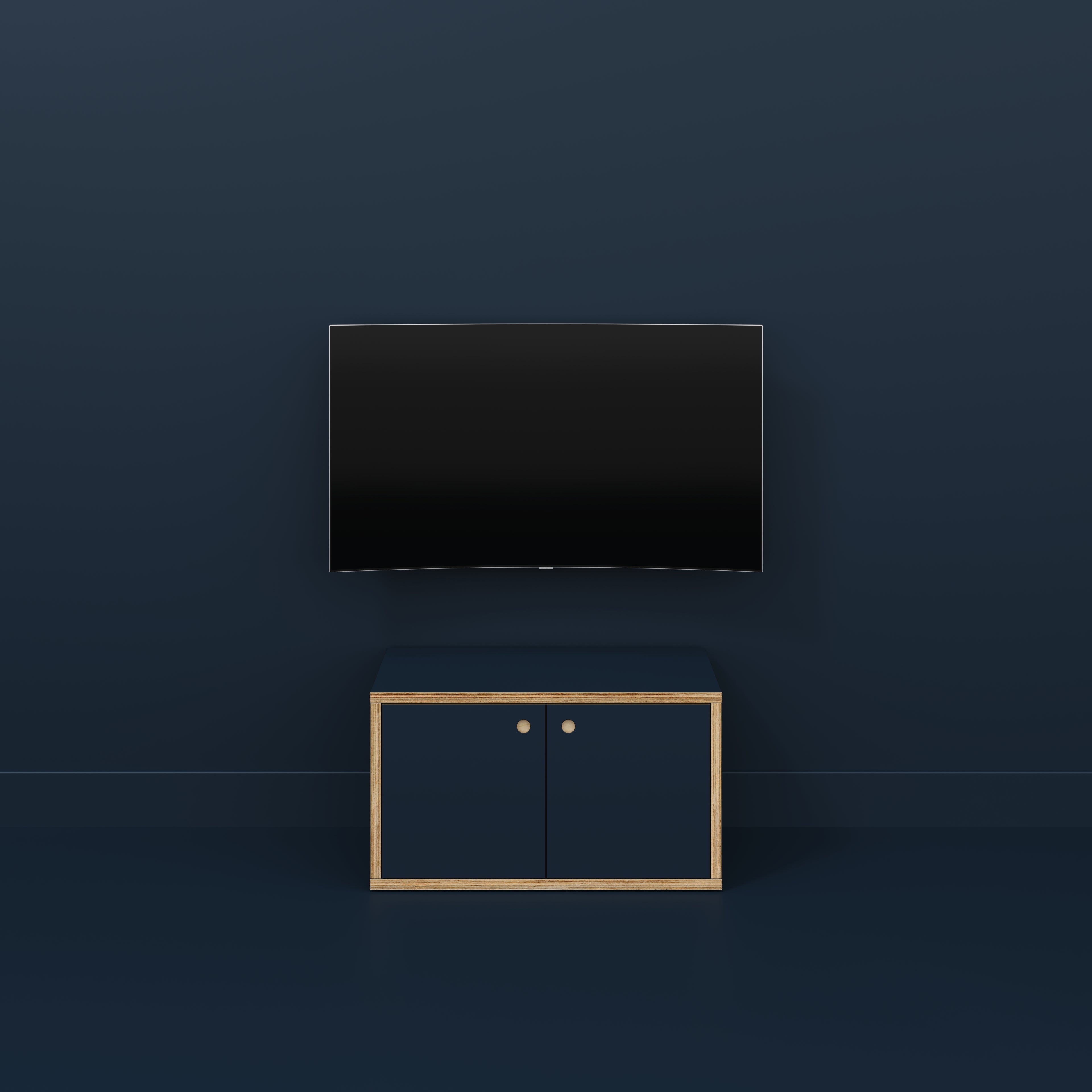 Plywood Storage with Doors - Formica Night Sea Blue - 800(w) x 400(d) x 450(h)