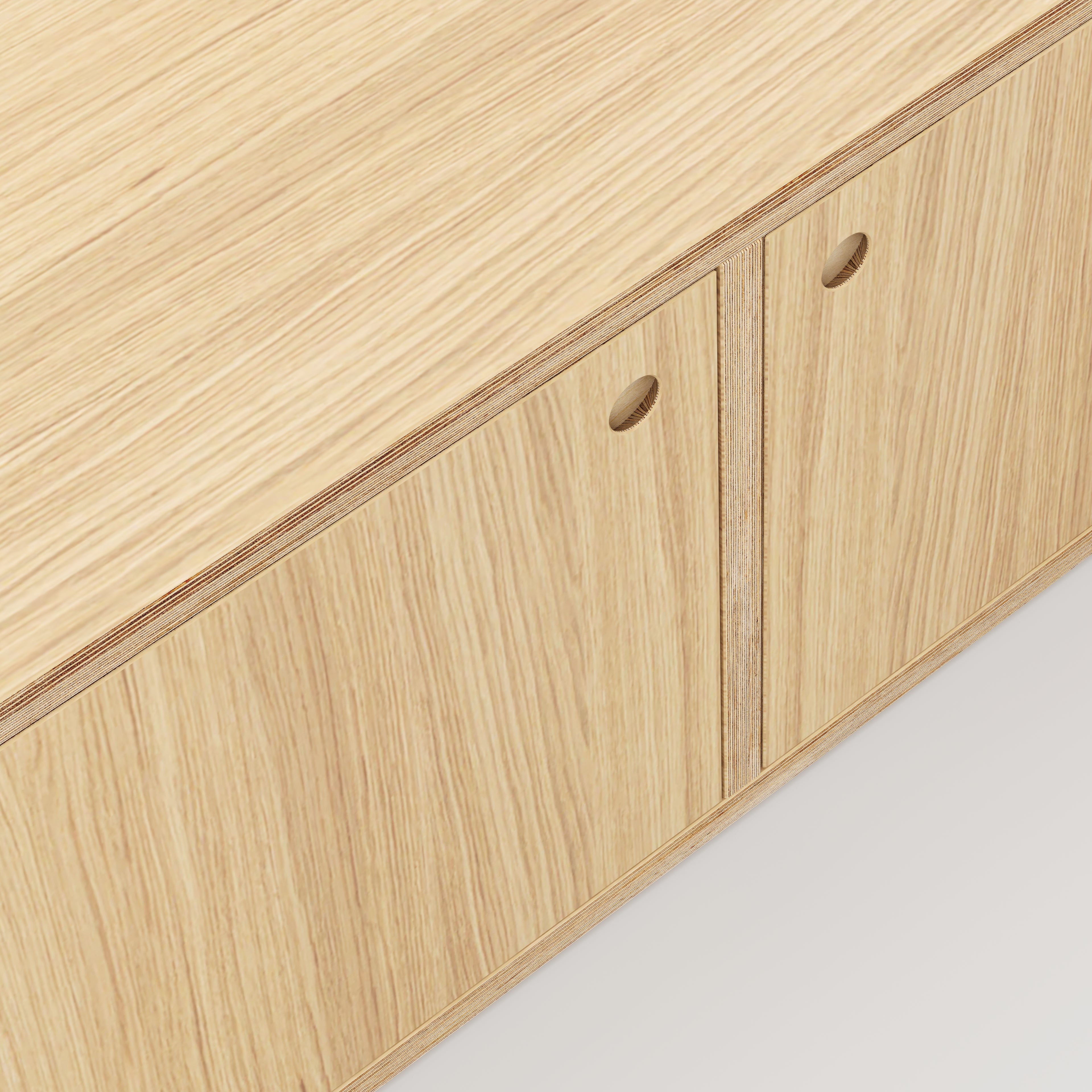 Plywood Storage with Doors - Plywood Oak - 800(w) x 400(d) x 450(h)