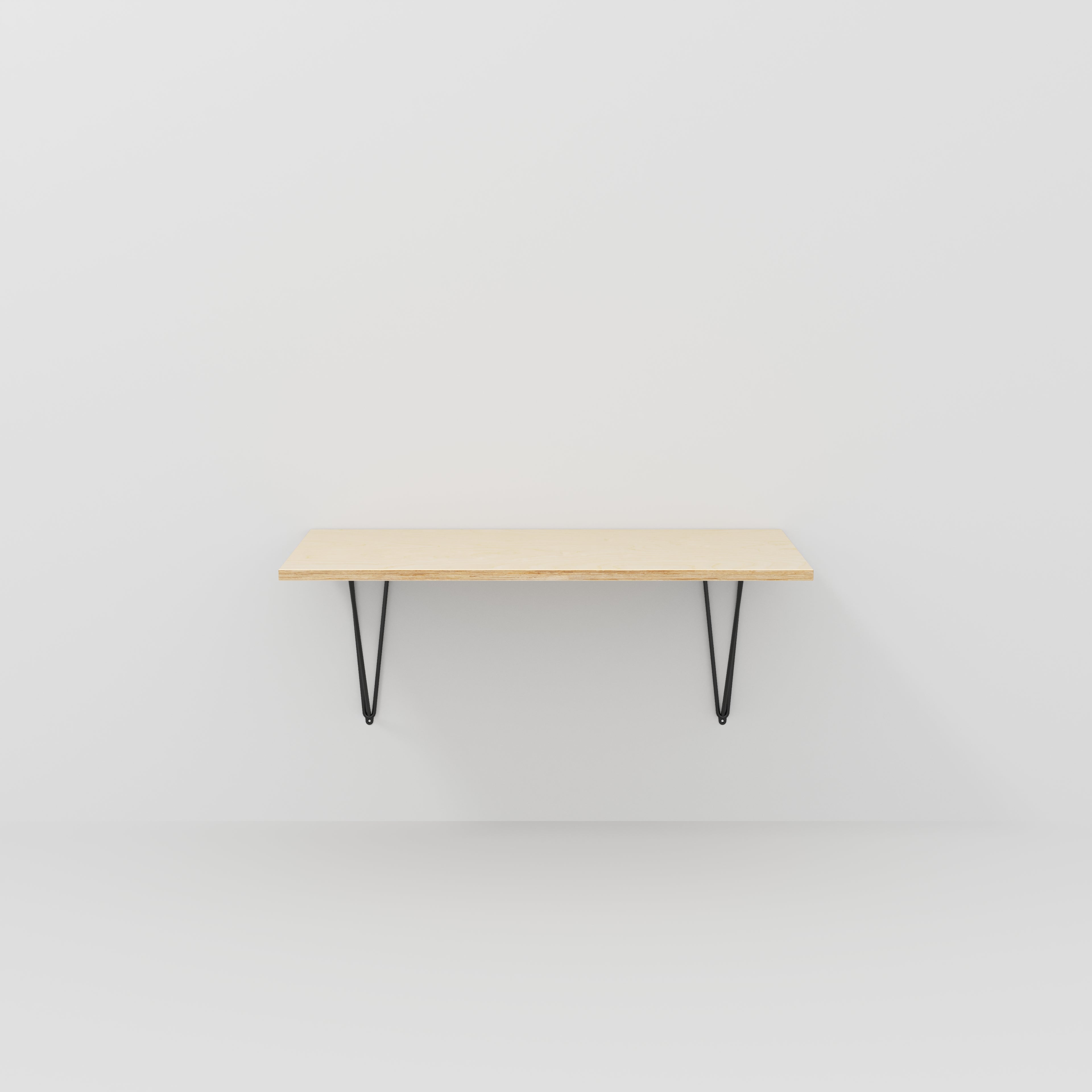 Wall Desk with Black Prism Brackets - Plywood Birch - 1200(w) x 500(d)