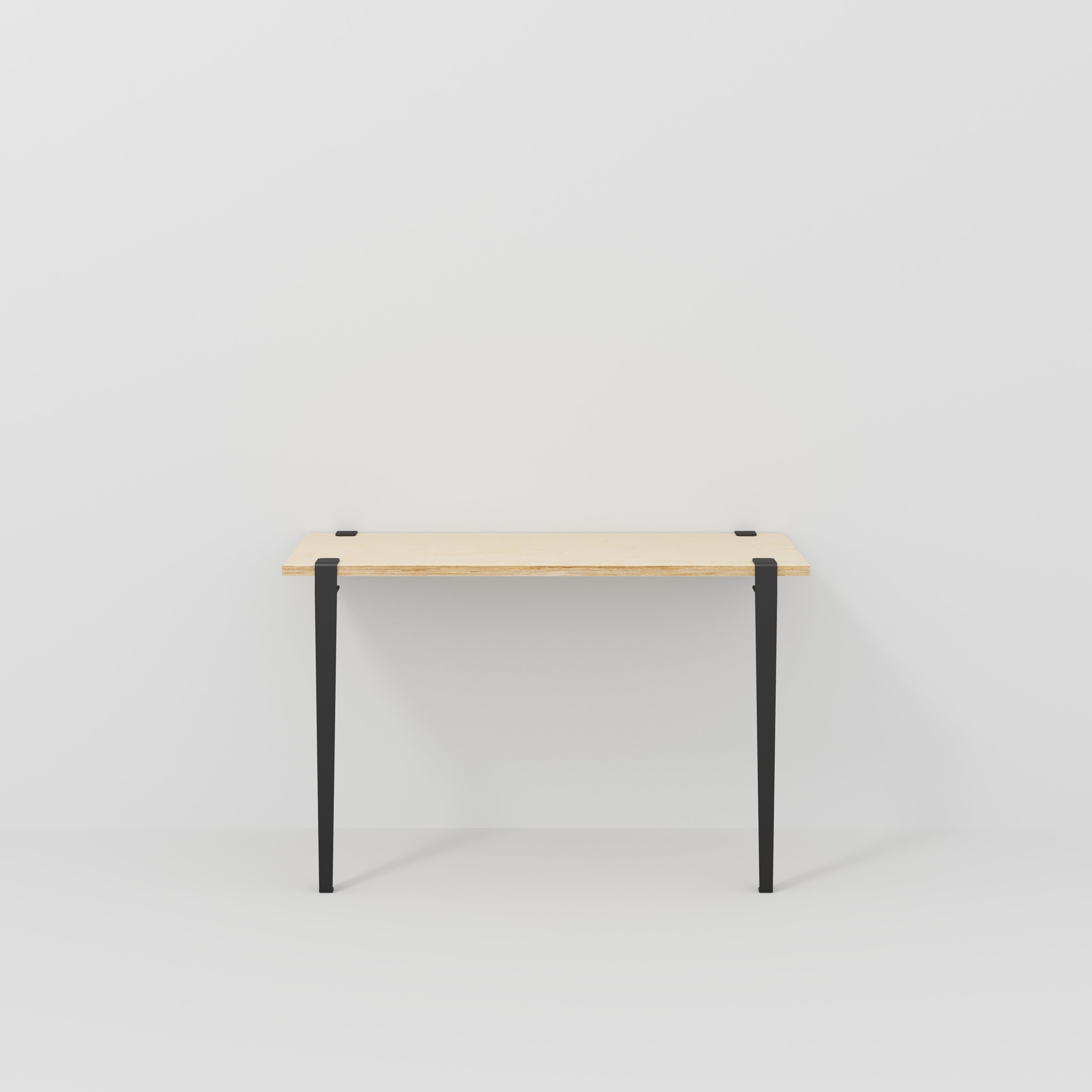 Wall Desk with Black Tiptoe Legs and Brackets - Plywood Birch - 1200(w) x 400(d) x 750(h)