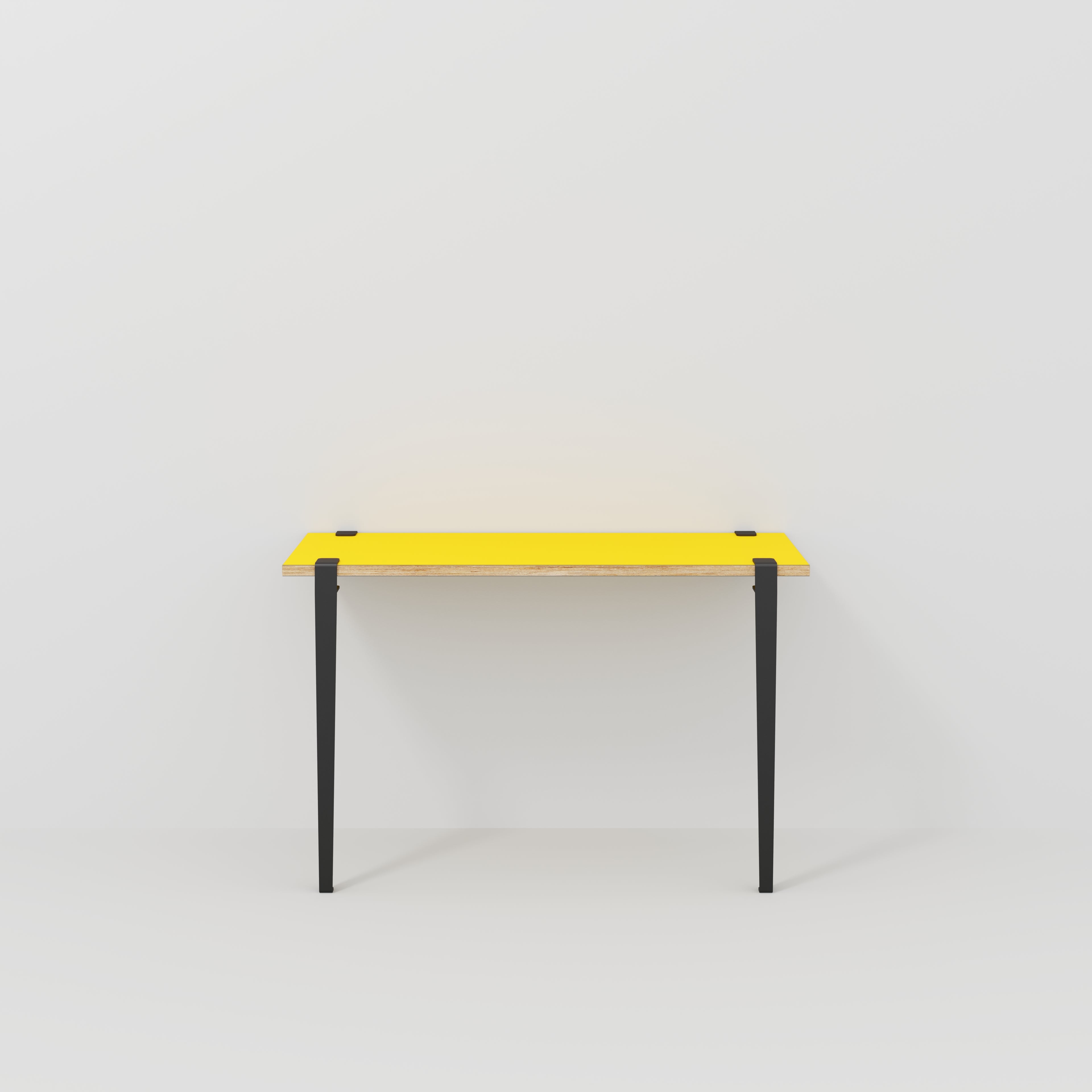 Wall Desk with Black Tiptoe Legs and Brackets - Formica Chrome Yellow - 1200(w) x 400(d) x 750(h)