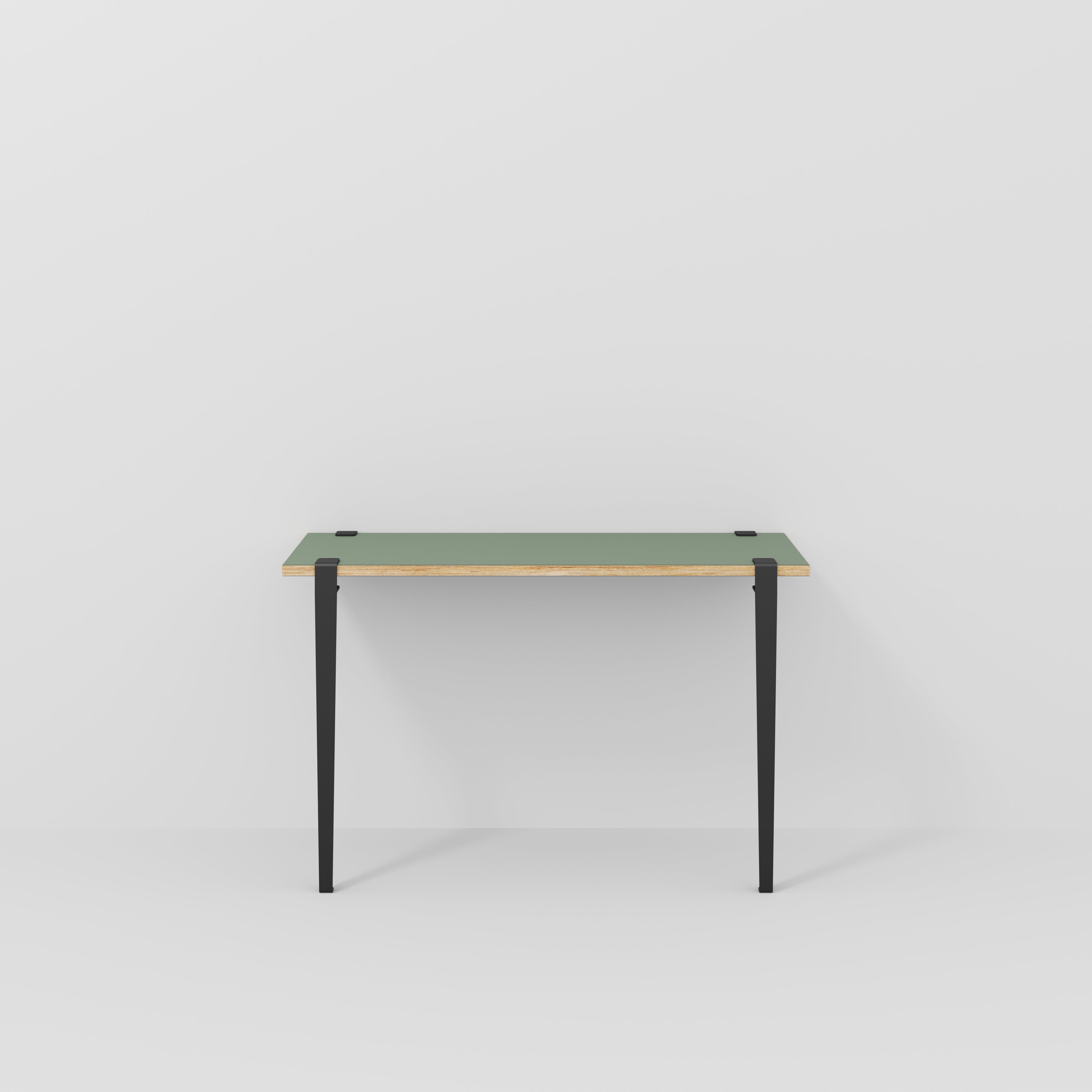 Wall Desk with Black Tiptoe Legs and Brackets - Formica Green Slate - 1200(w) x 400(d) x 750(h)