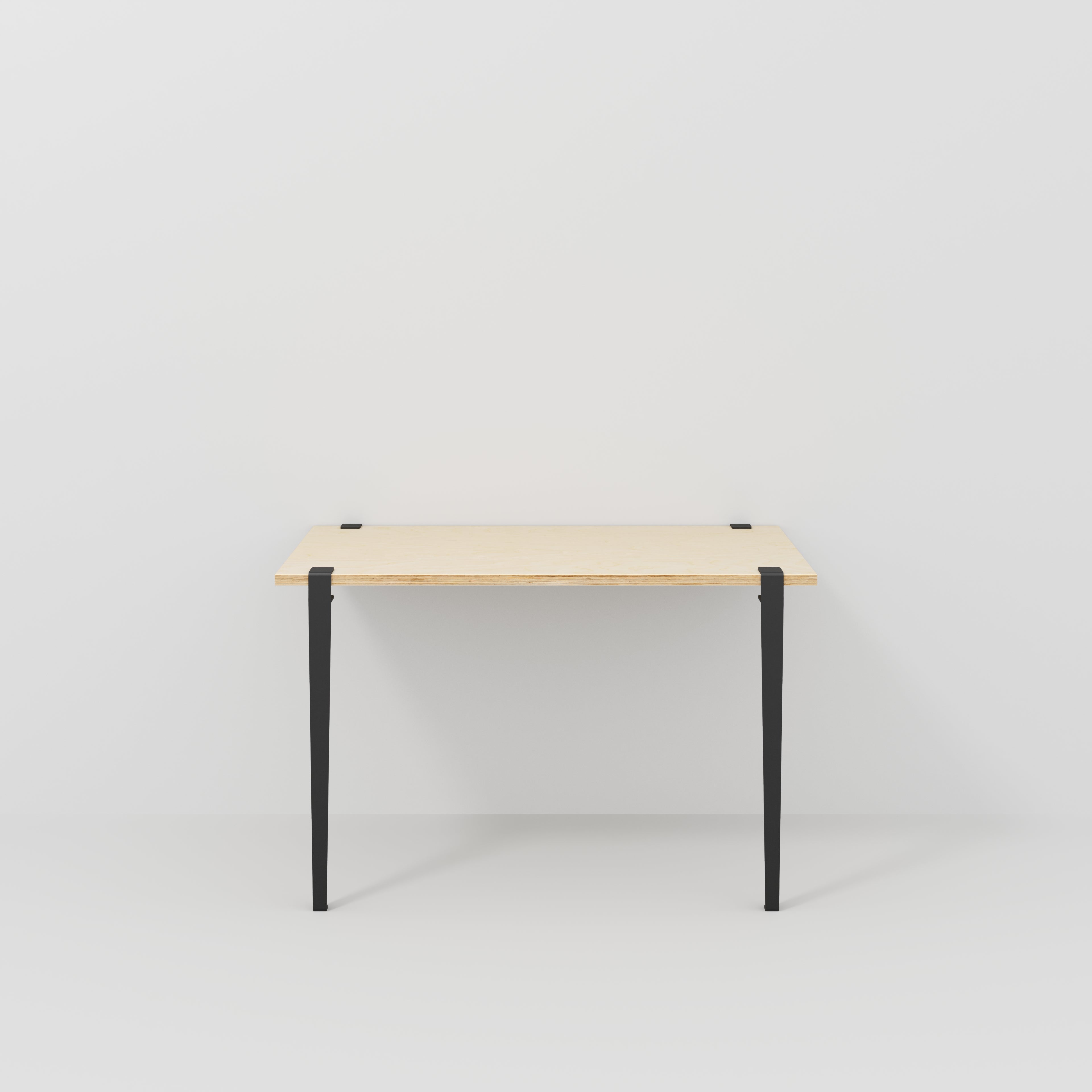 Plywood Wall Desk with Black Tiptoe Legs and Tiptoe Wall Brackets - Plywood Birch - 1200(w) x 600(d) x 750(h)