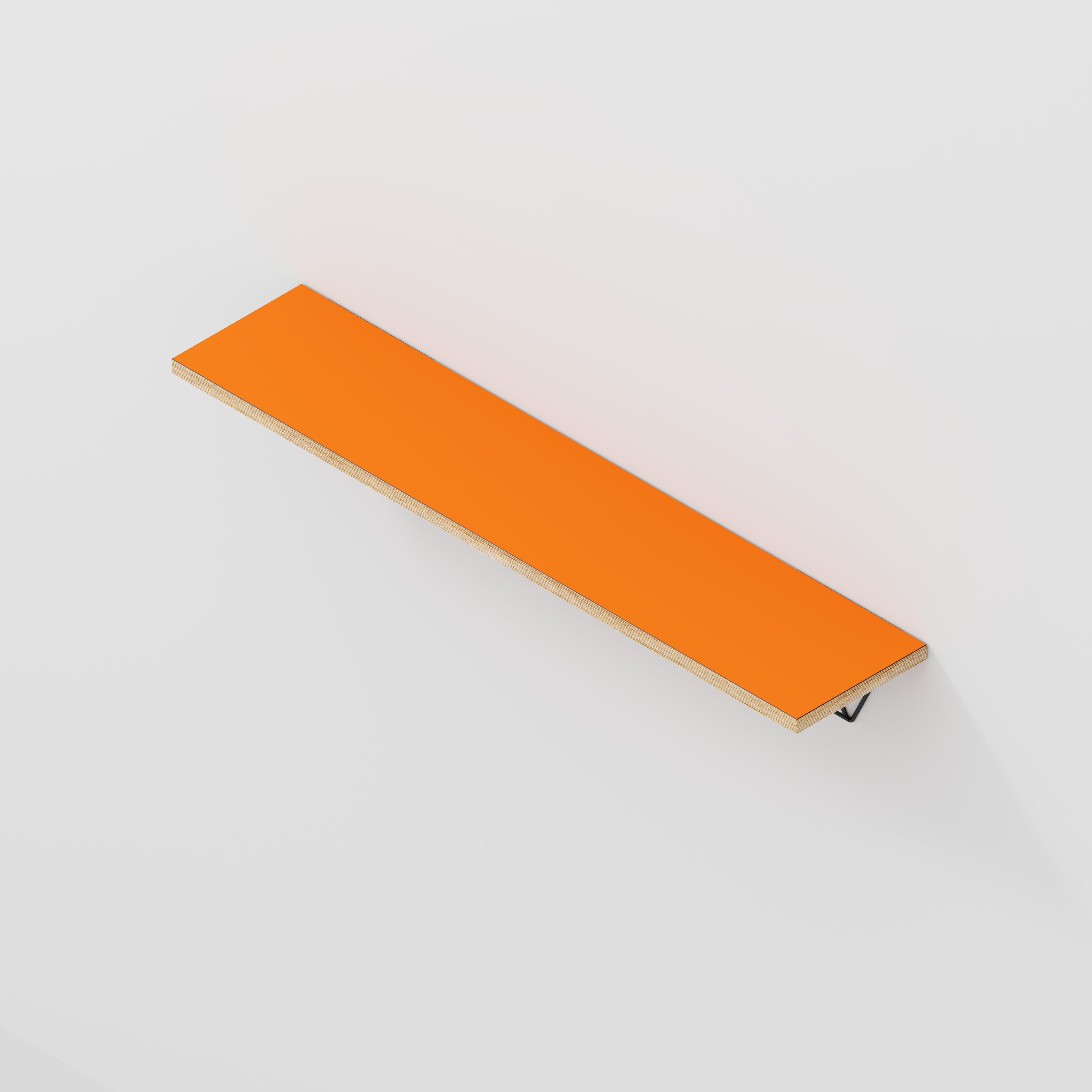 Plywood Wall Shelf with Prism Brackets - Formica Levante Orange - 1200(w) x 250(d)