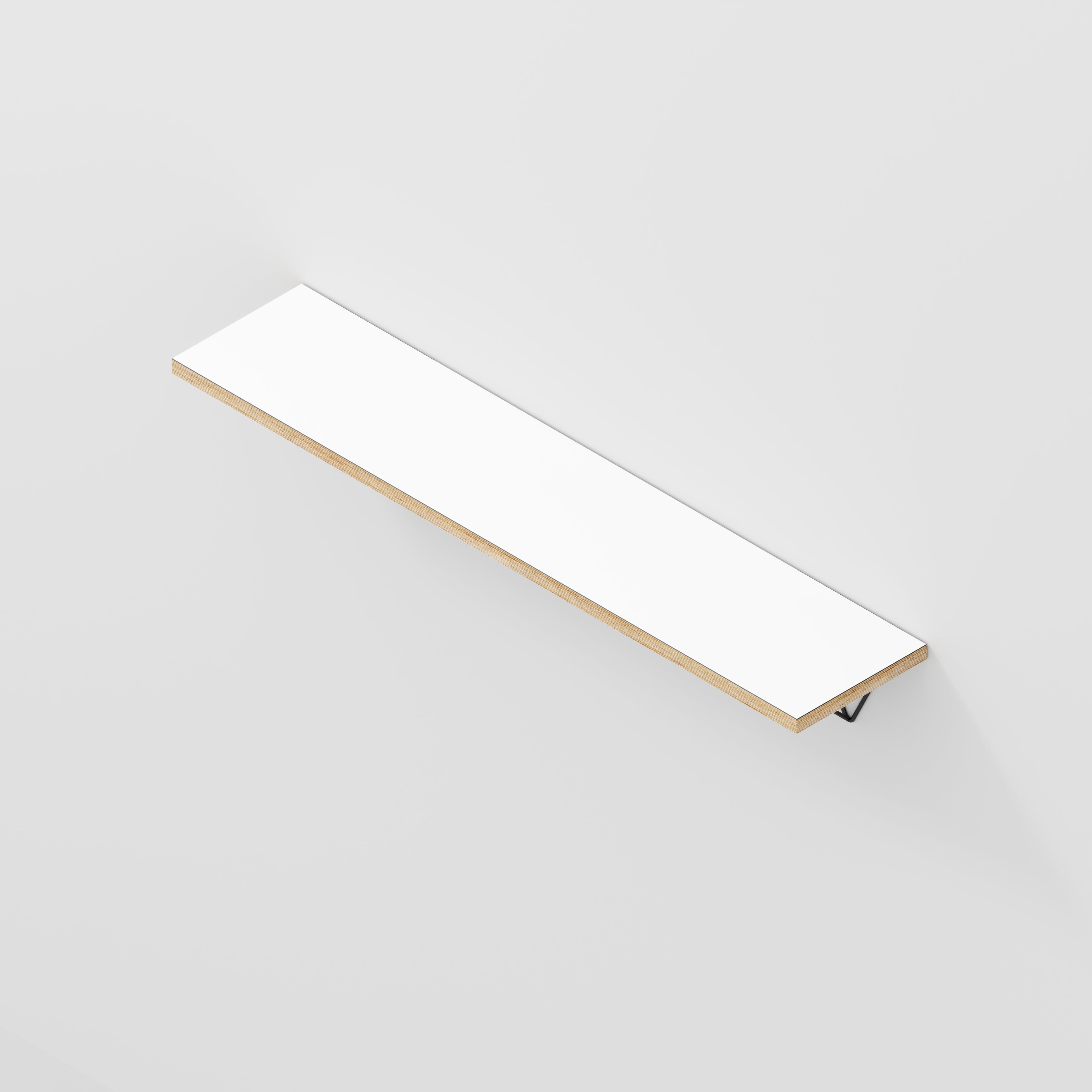 Plywood Wall Shelf with Prism Brackets - Formica White - 1200(w) x 250(d)