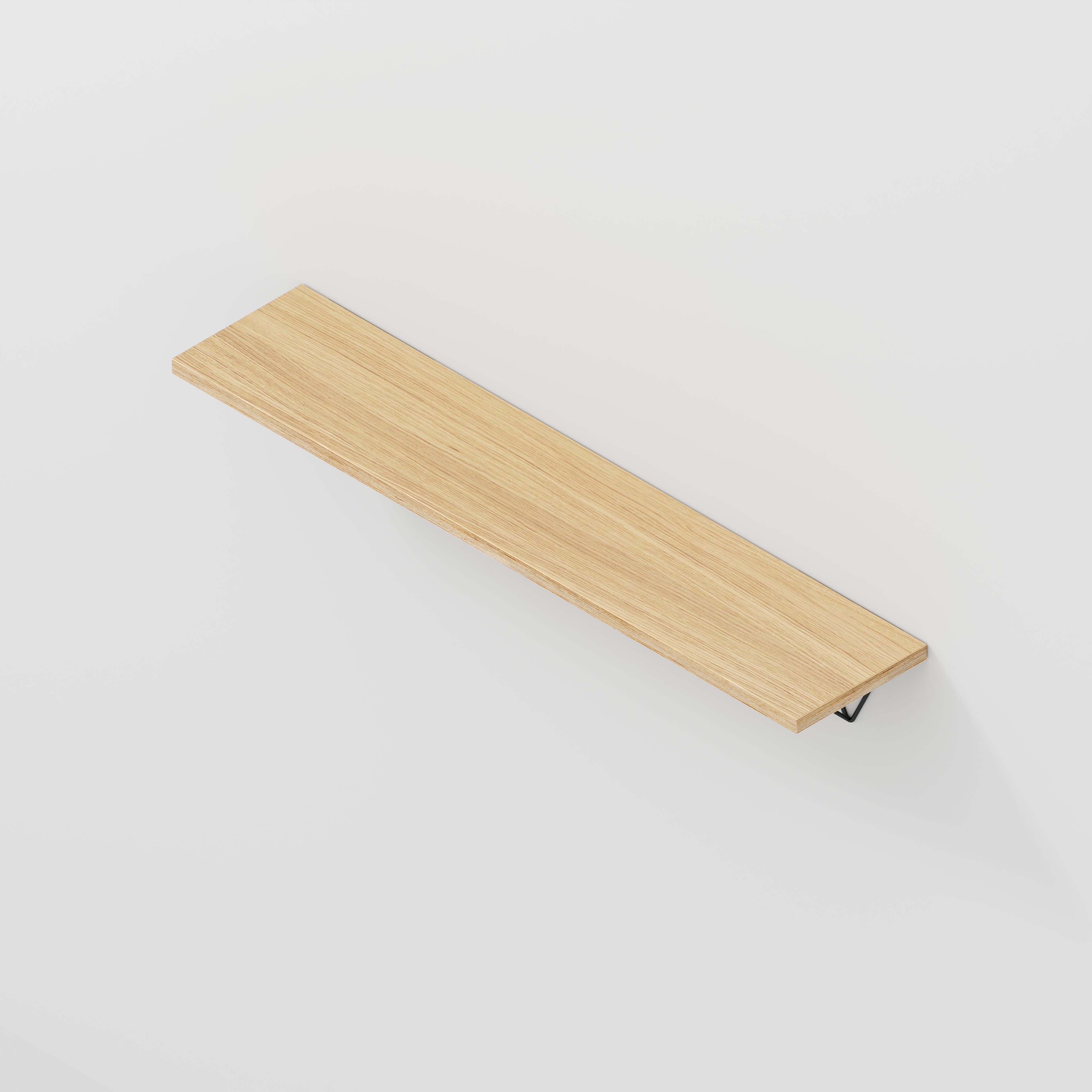 Plywood Wall Shelf with Prism Brackets - Plywood Oak - 1200(w) x 250(d)