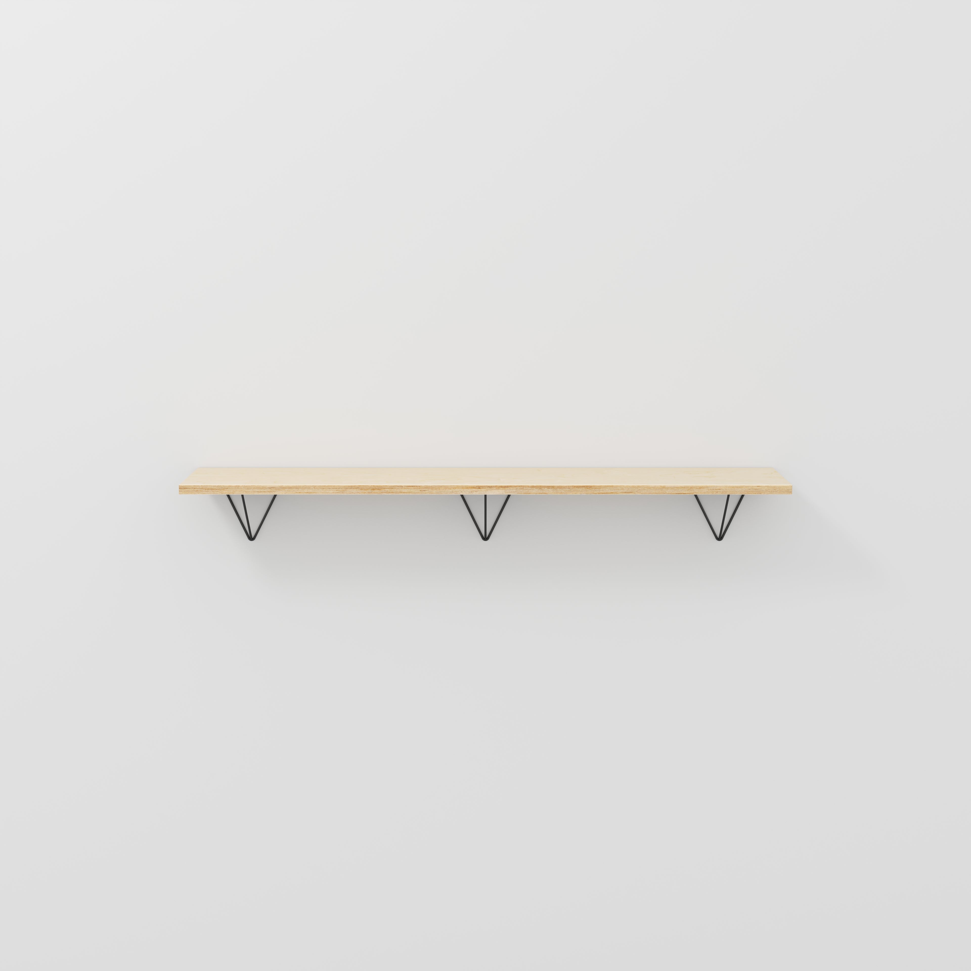 Plywood Wall Shelf with Prism Brackets - Plywood Birch - 1600(w) x 250(d)