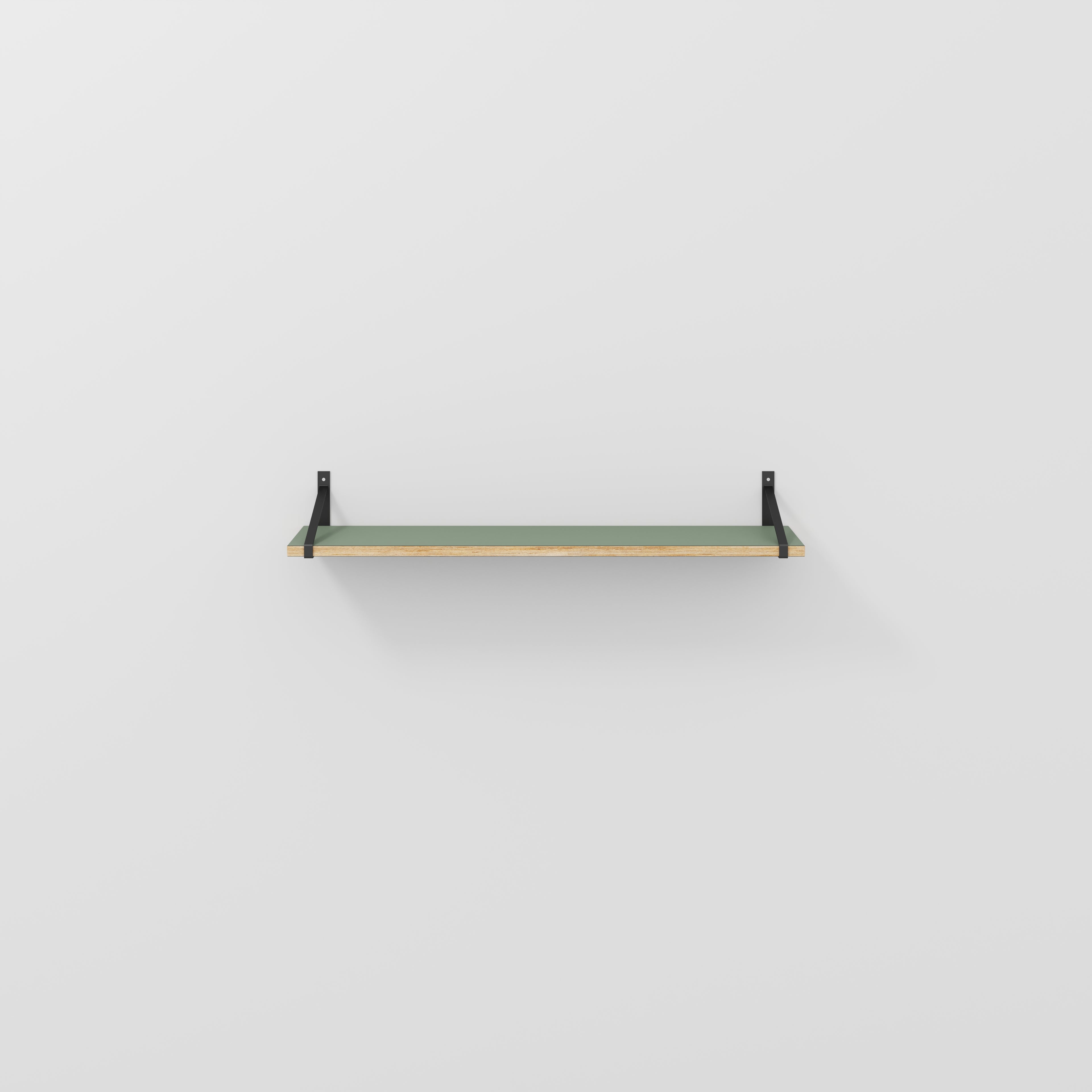 Plywood Wall Shelf with Suspense Brackets - Formica Green Slate - 1200(w) x 260(d)