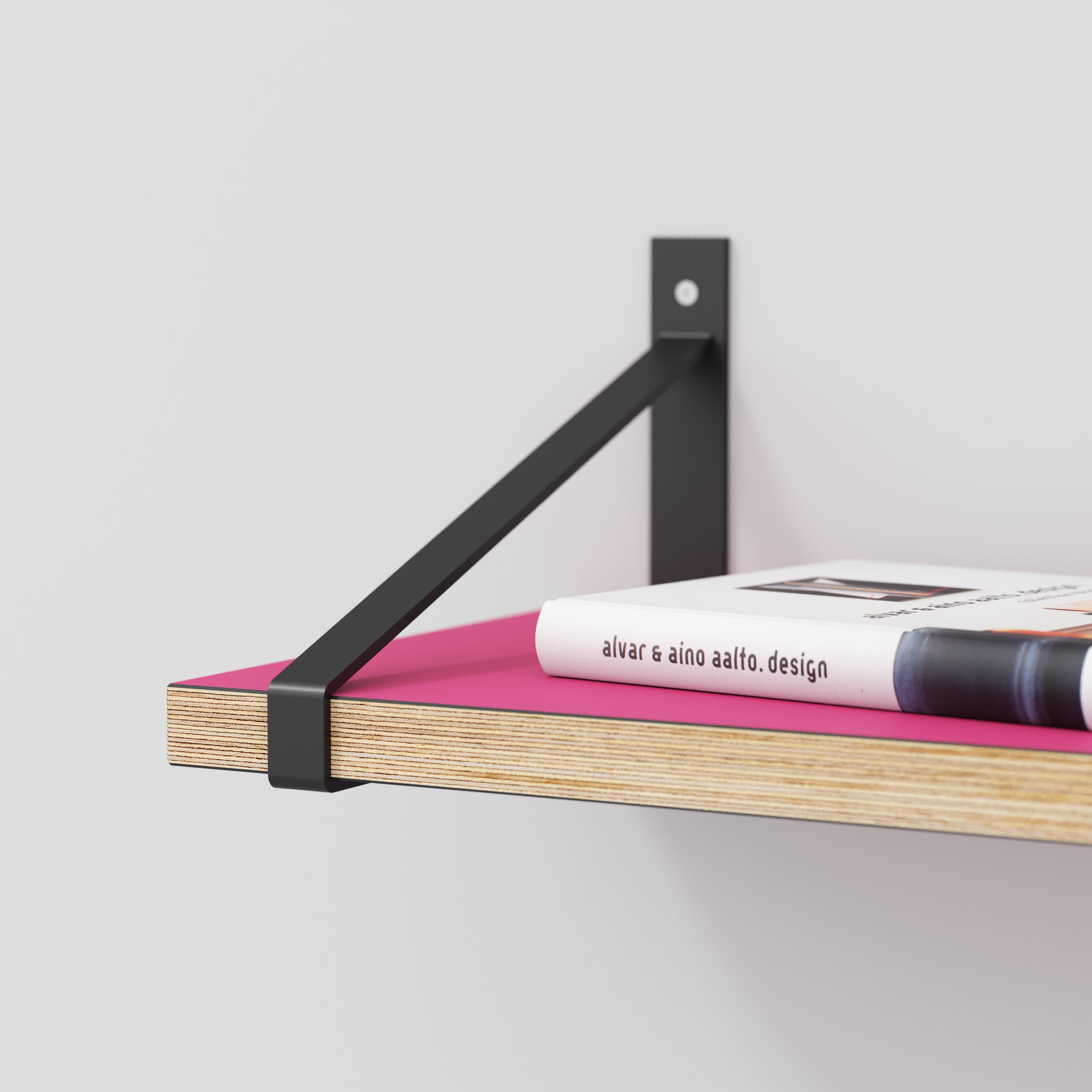 Plywood Wall Shelf with Suspense Brackets - Formica Juicy Pink - 1200(w) x 260(d)