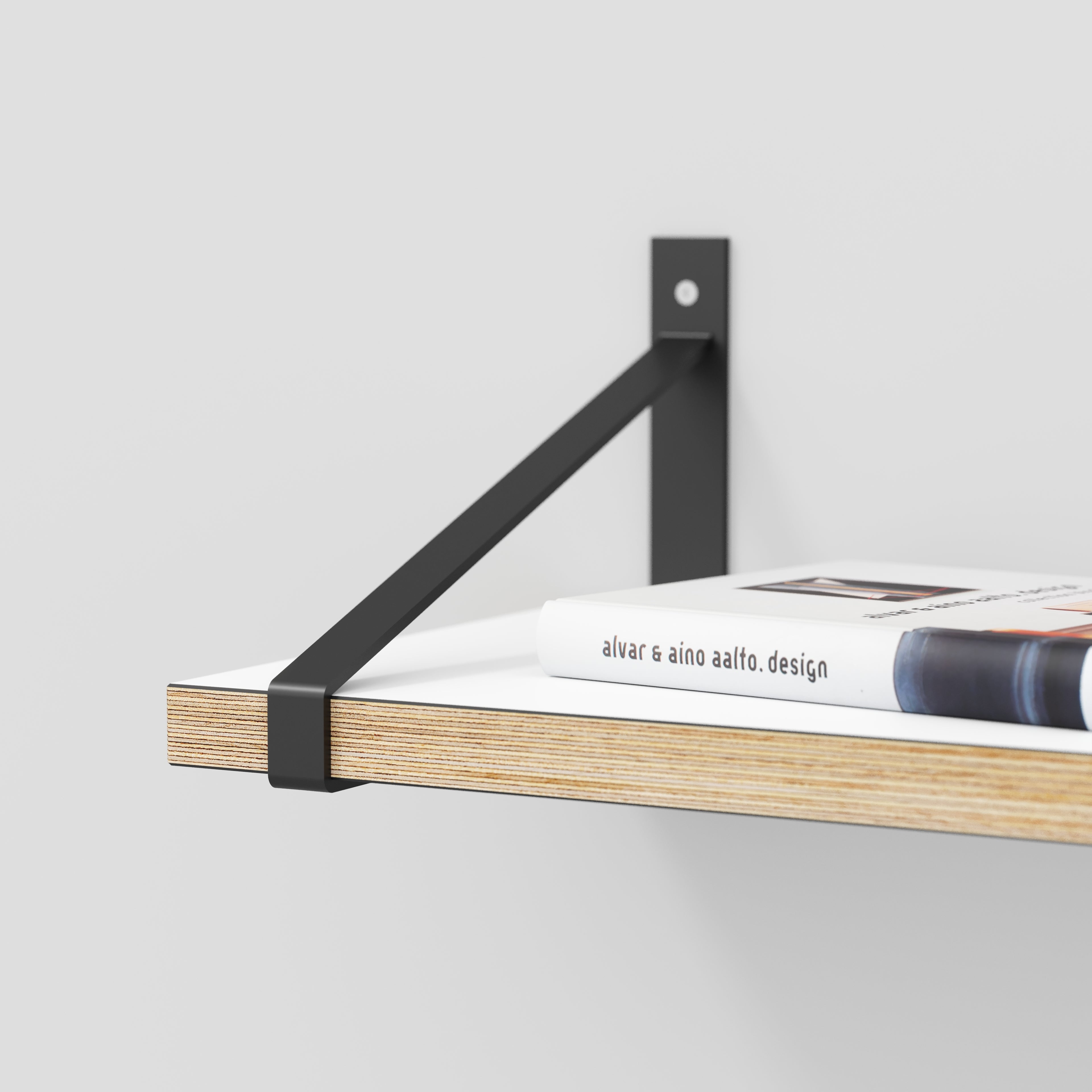 Plywood Wall Shelf with Suspense Brackets - Formica White - 1200(w) x 260(d)