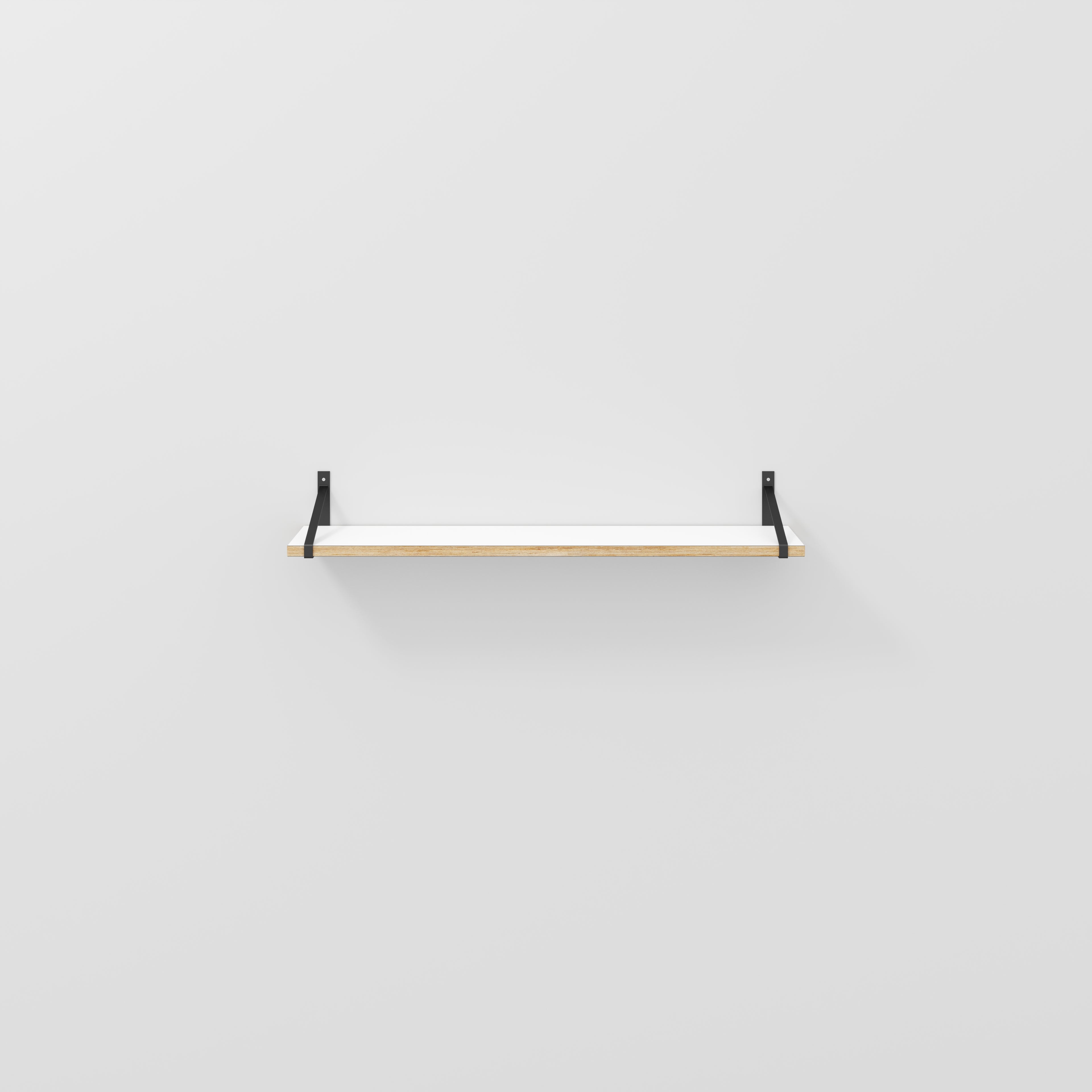Plywood Wall Shelf with Suspense Brackets - Formica White - 1200(w) x 260(d)