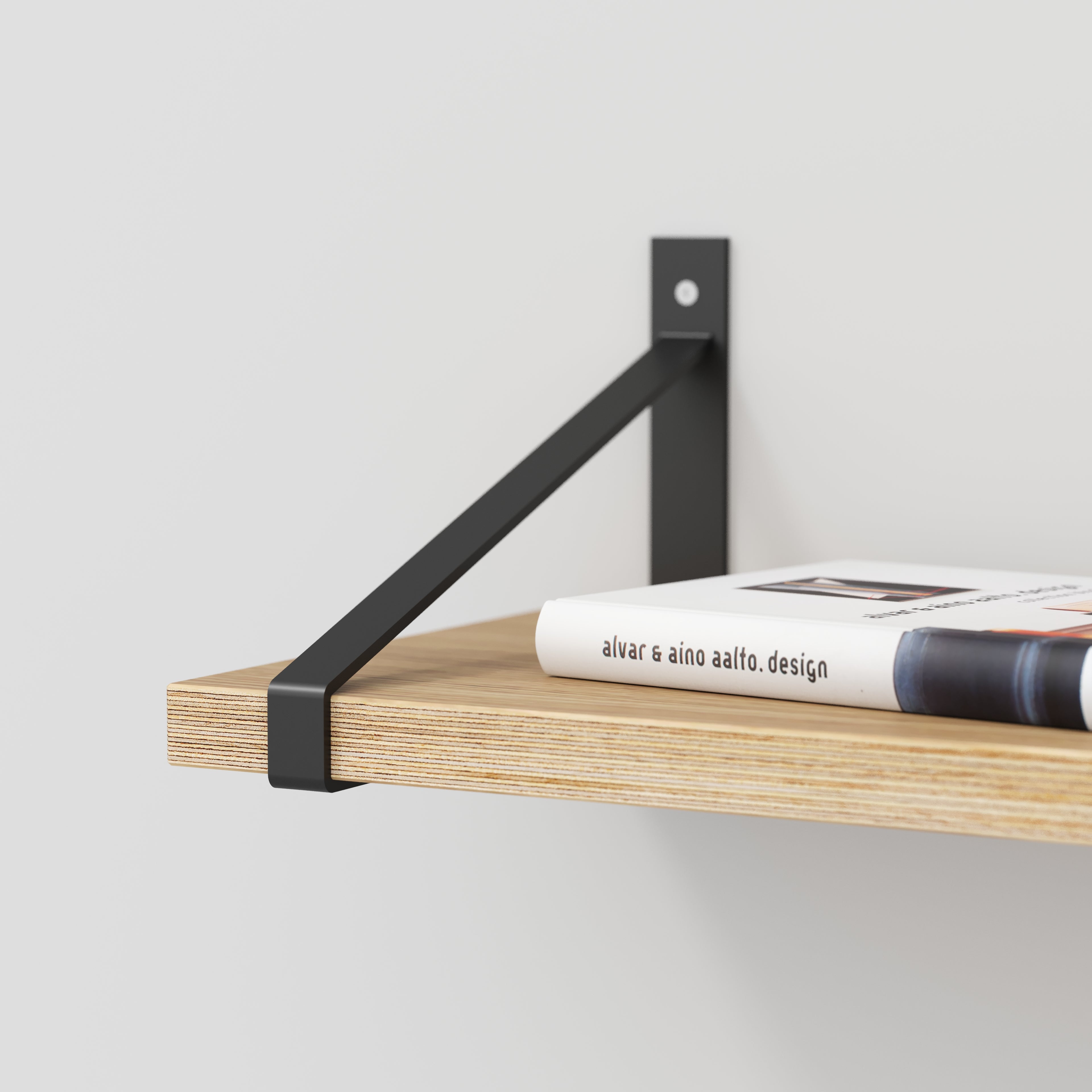 Plywood Wall Shelf with Suspense Brackets - Plywood Oak - 1200(w) x 260(d)