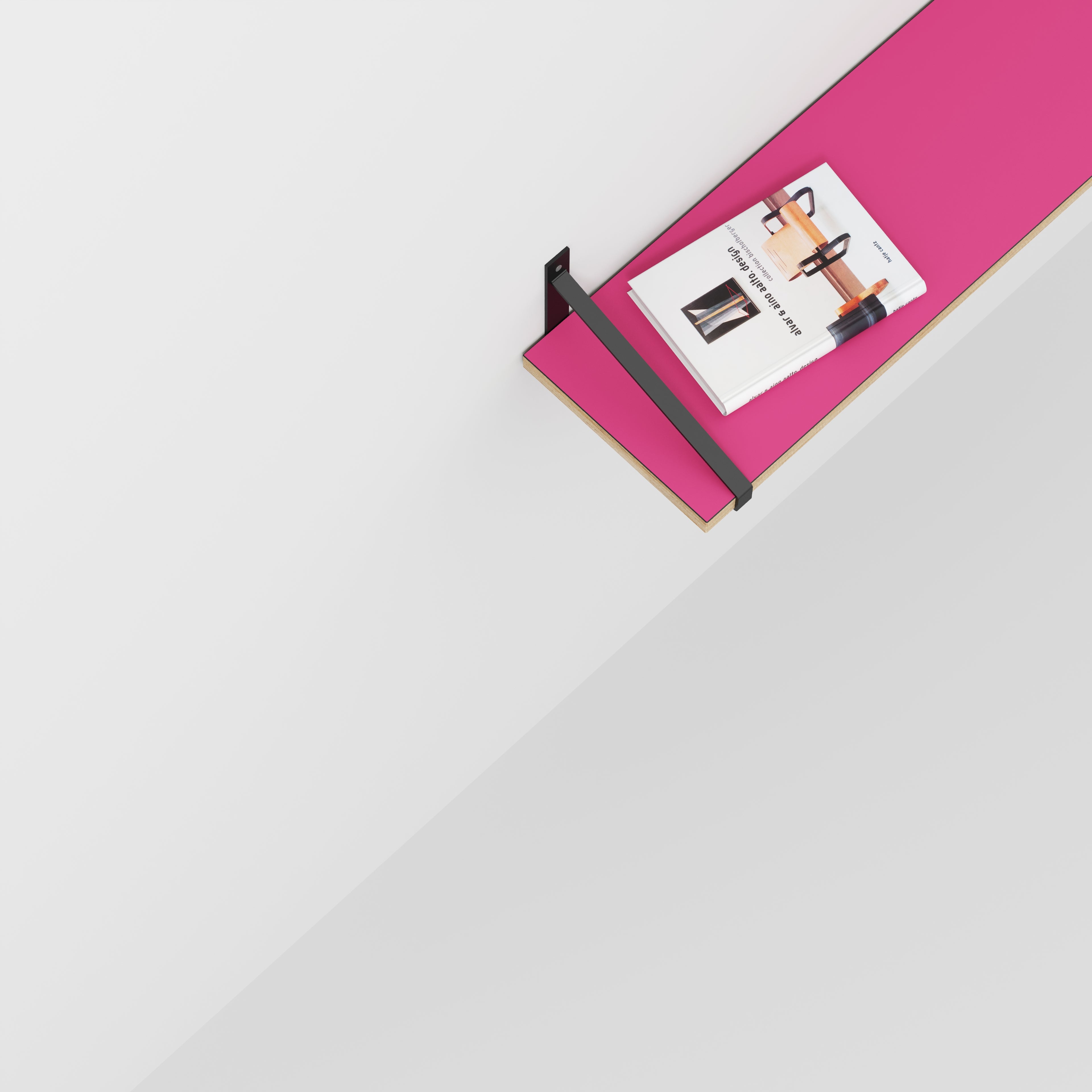 Plywood Wall Shelf with Suspense Brackets - Formica Juicy Pink - 1600(w) x 260(d)
