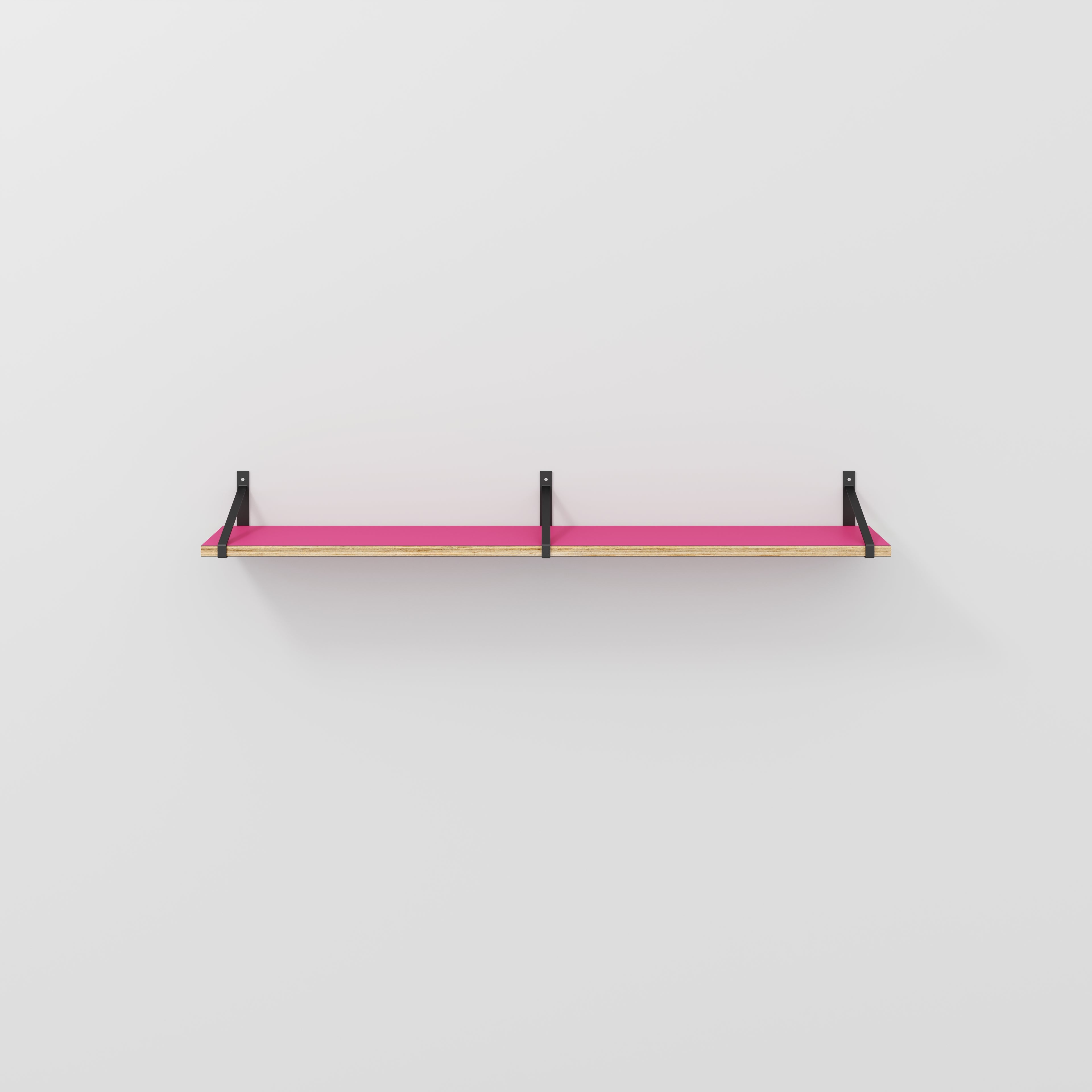 Plywood Wall Shelf with Suspense Brackets - Formica Juicy Pink - 1600(w) x 260(d)