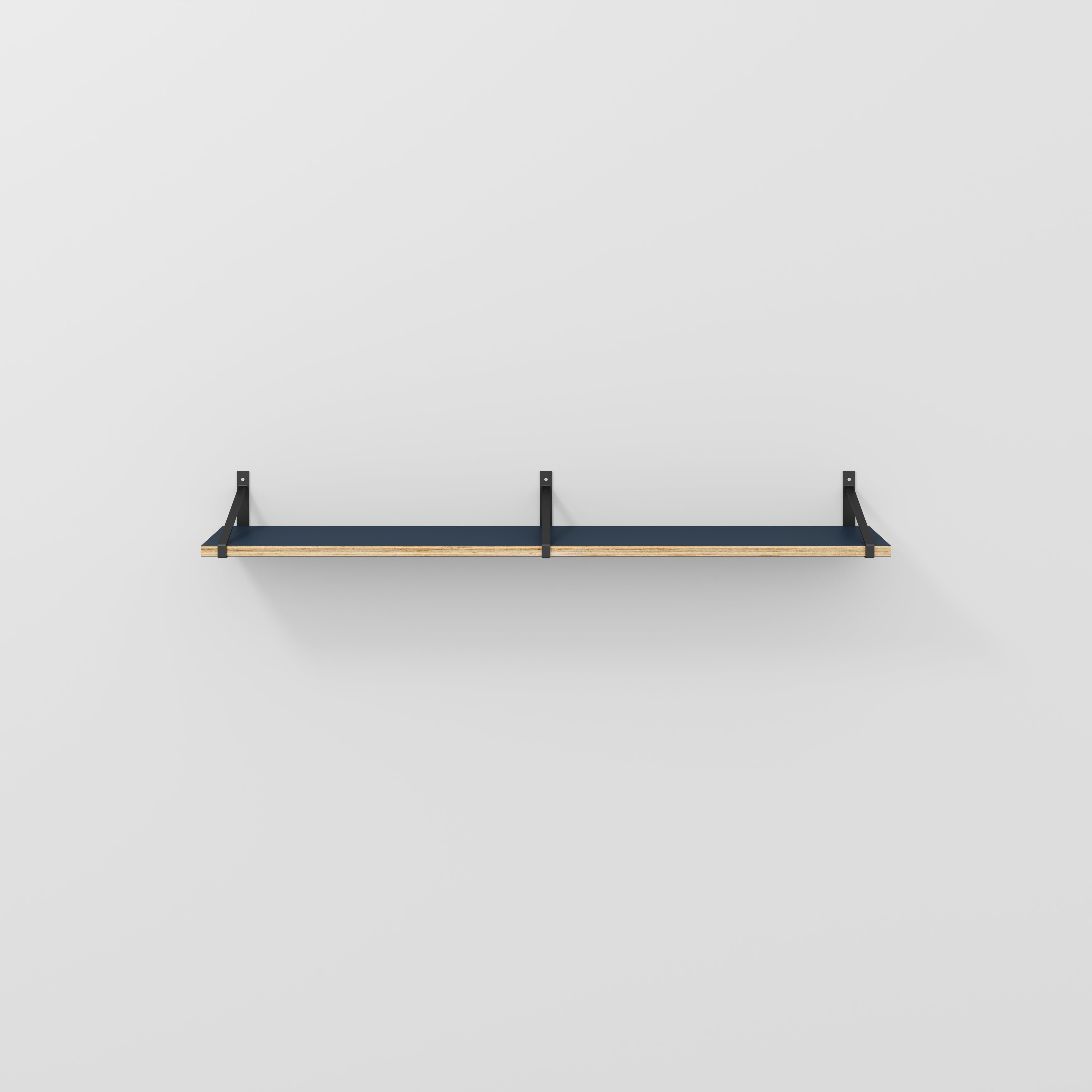 Plywood Wall Shelf with Suspense Brackets - Formica Night Sea Blue - 1600(w) x 260(d)