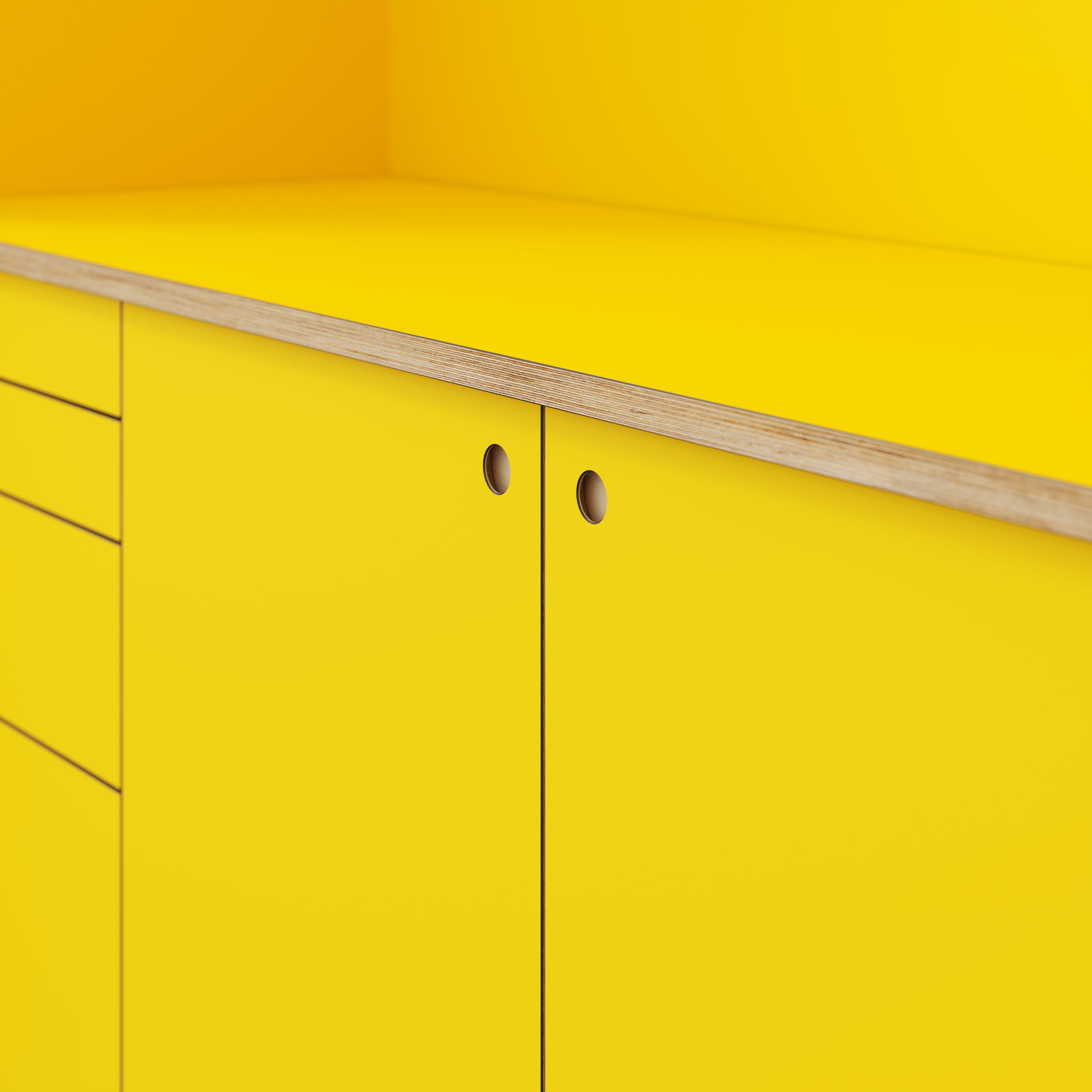 Plywood Worktop - Formica Chrome Yellow - 2400(w) x 635(d)
