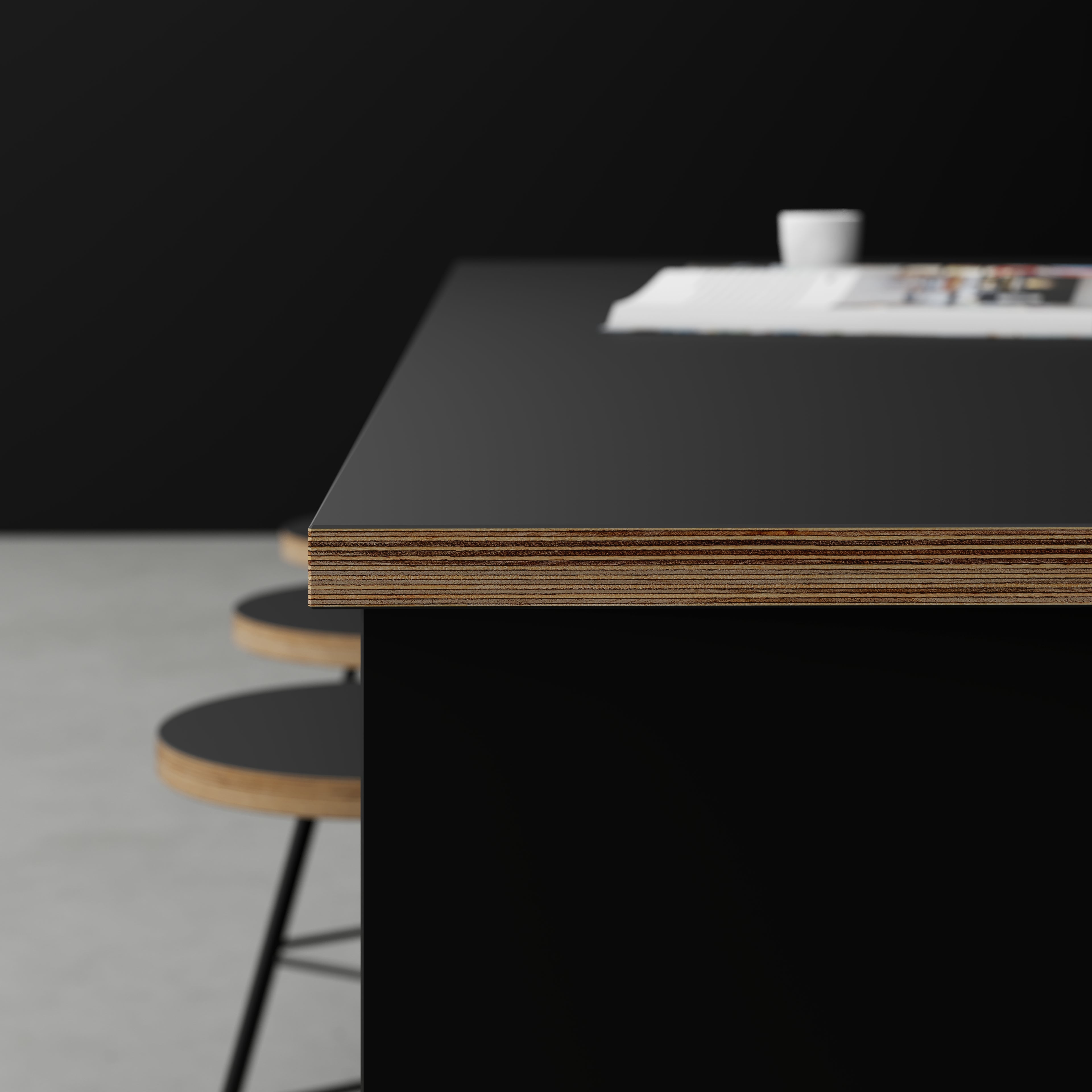 Plywood Worktop - Formica Diamond Black - 2400(w) x 900(d)