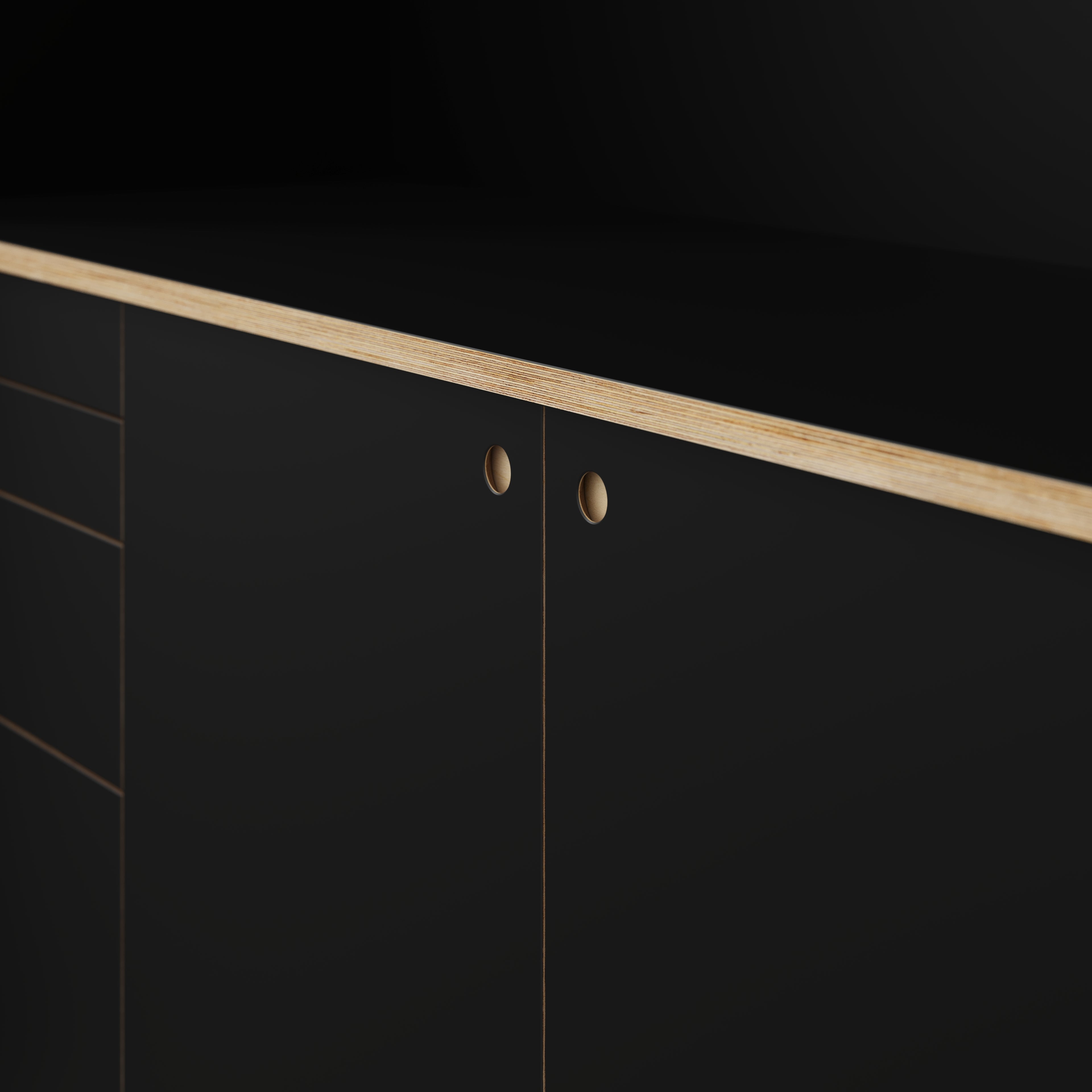 Plywood Worktop - Formica Diamond Black - 3000(w) x 635(d)