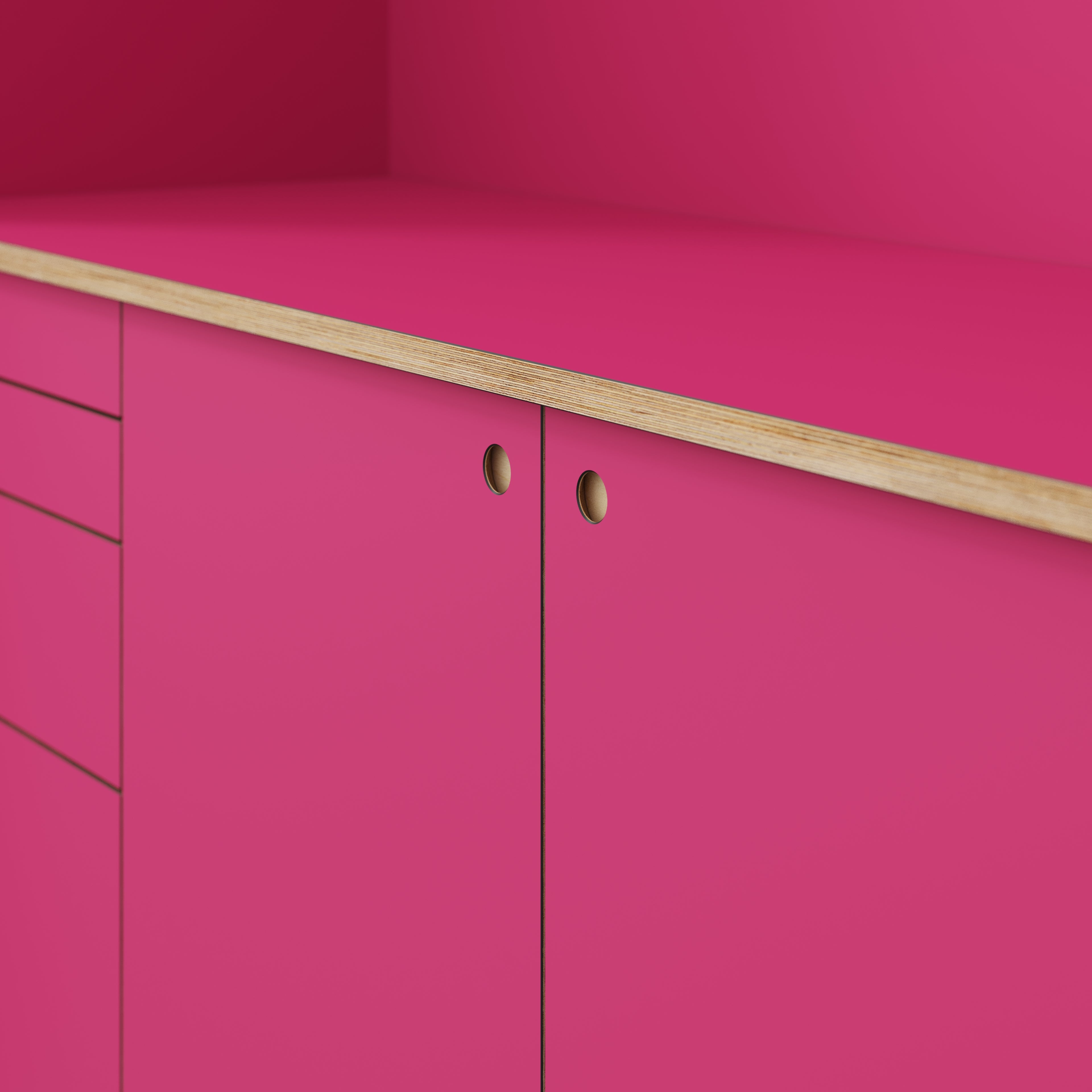 Plywood Worktop - Formica Juicy Pink - 3000(w) x 635(d)