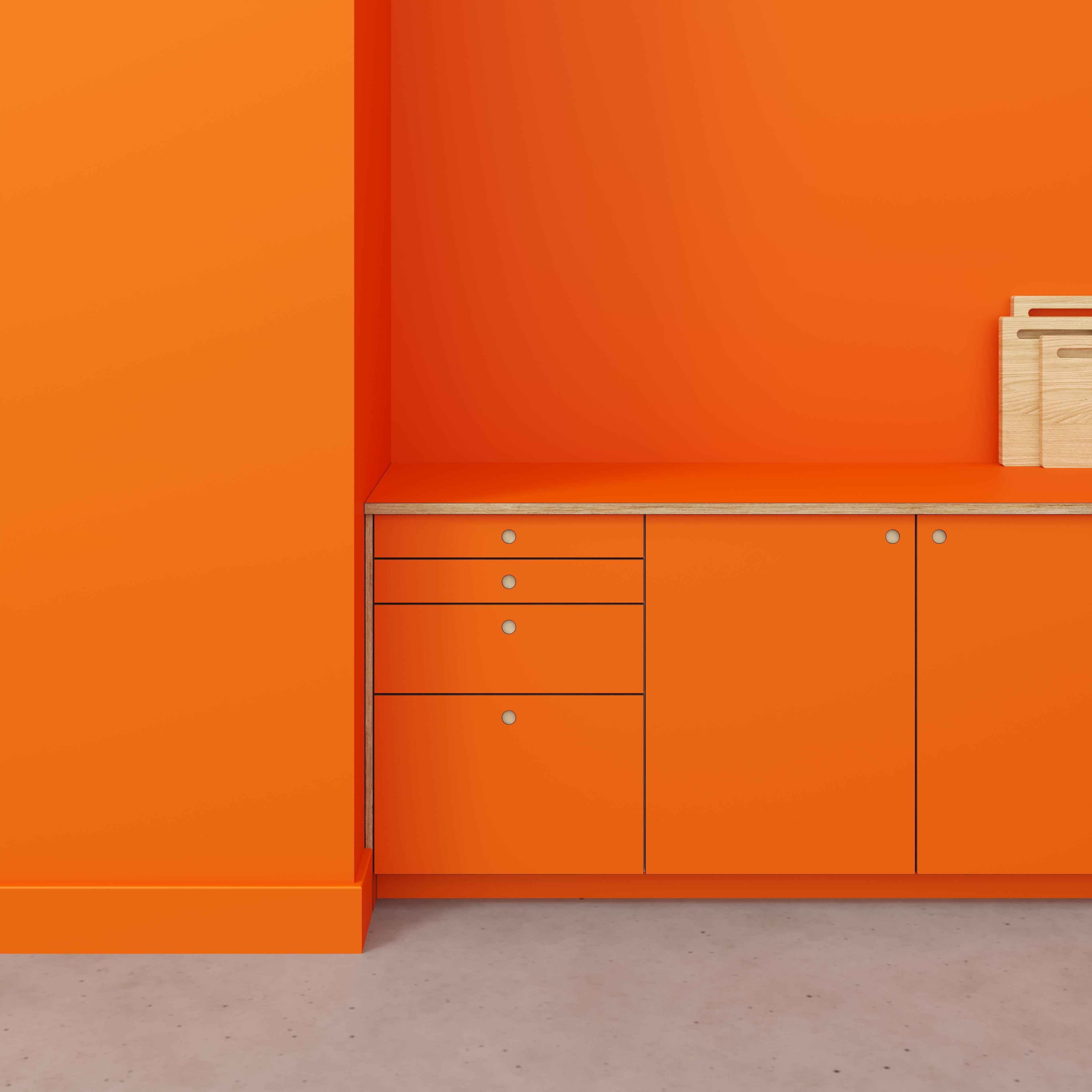 Plywood Worktop - Formica Levante Orange - 3000(w) x 635(d)