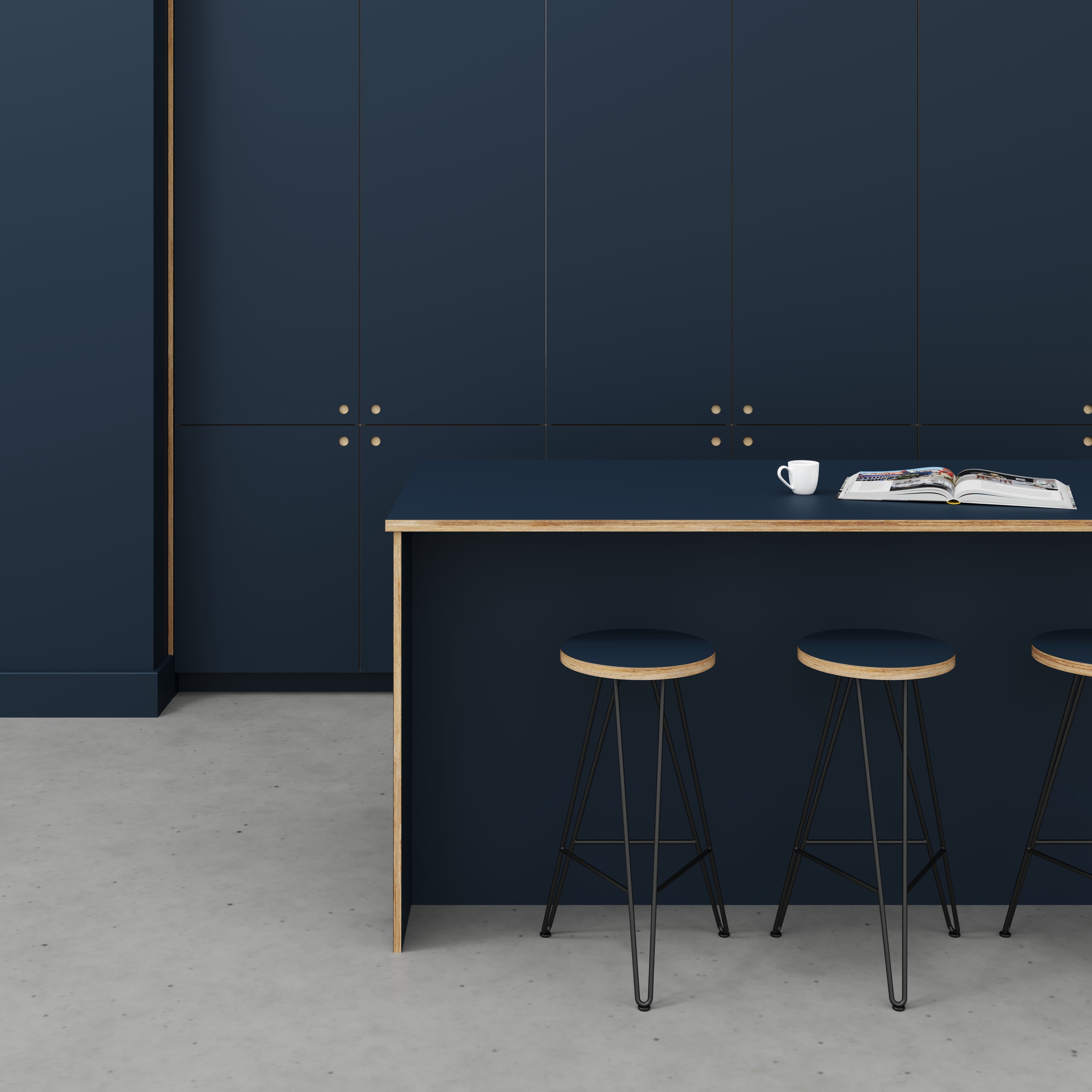 Plywood Worktop - Formica Night Sea Blue - 3000(w) x 900(d)