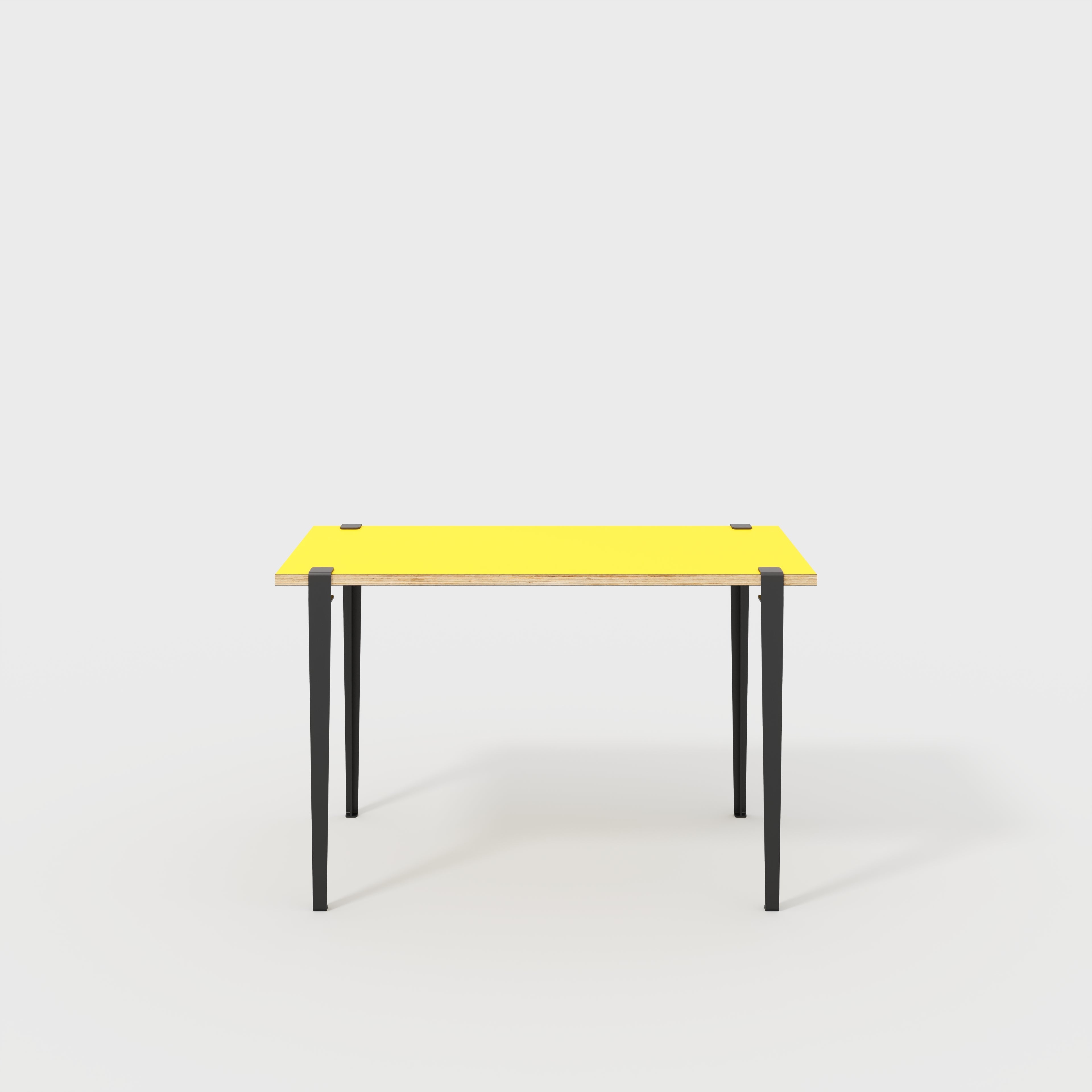 Plywood Desk with Black Tiptoe Legs - Formica Chrome Yellow - 1200(w) x 600(d) x 750(h)