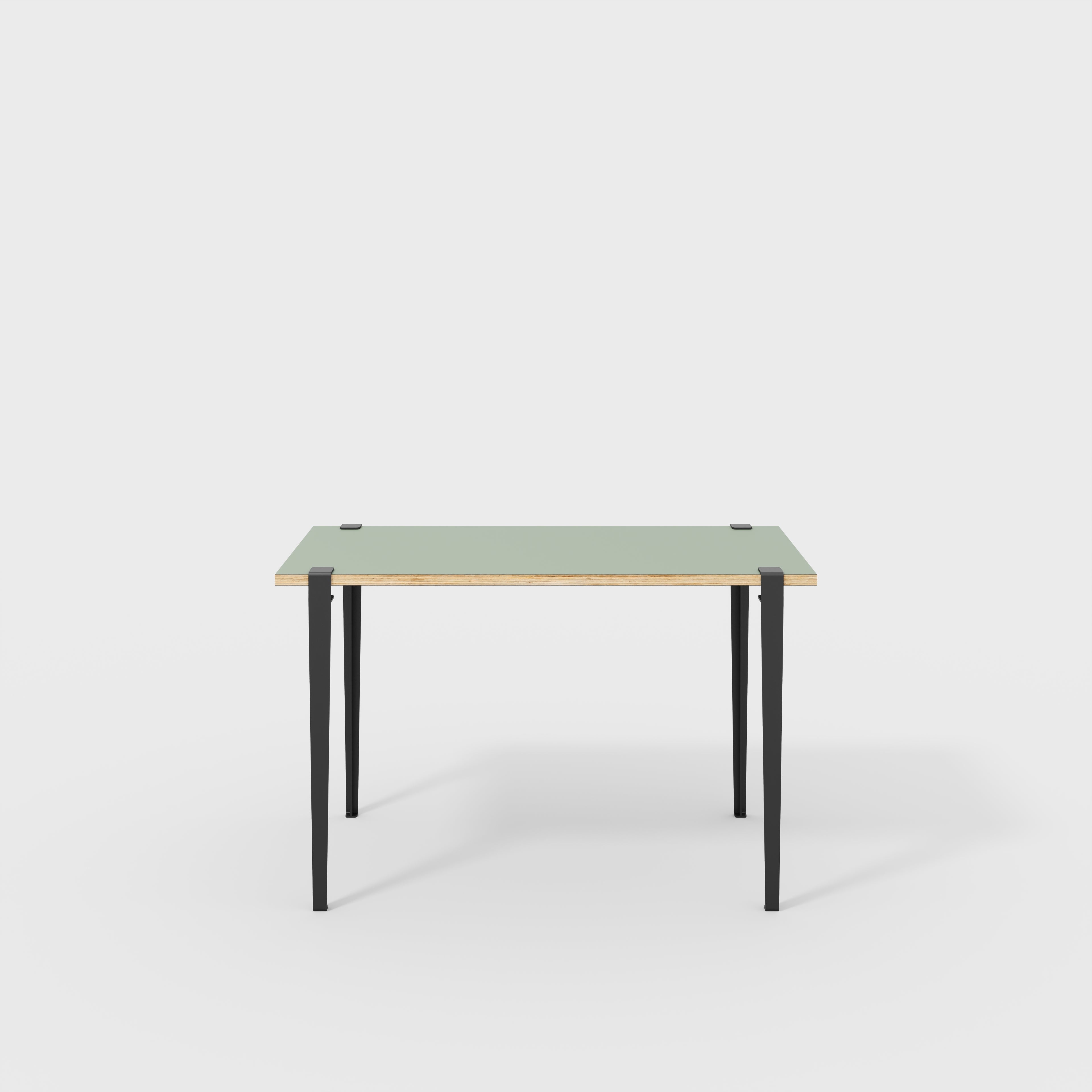 Plywood Desk with Black Tiptoe Legs - Formica Green Slate - 1200(w) x 600(d) x 750(h)