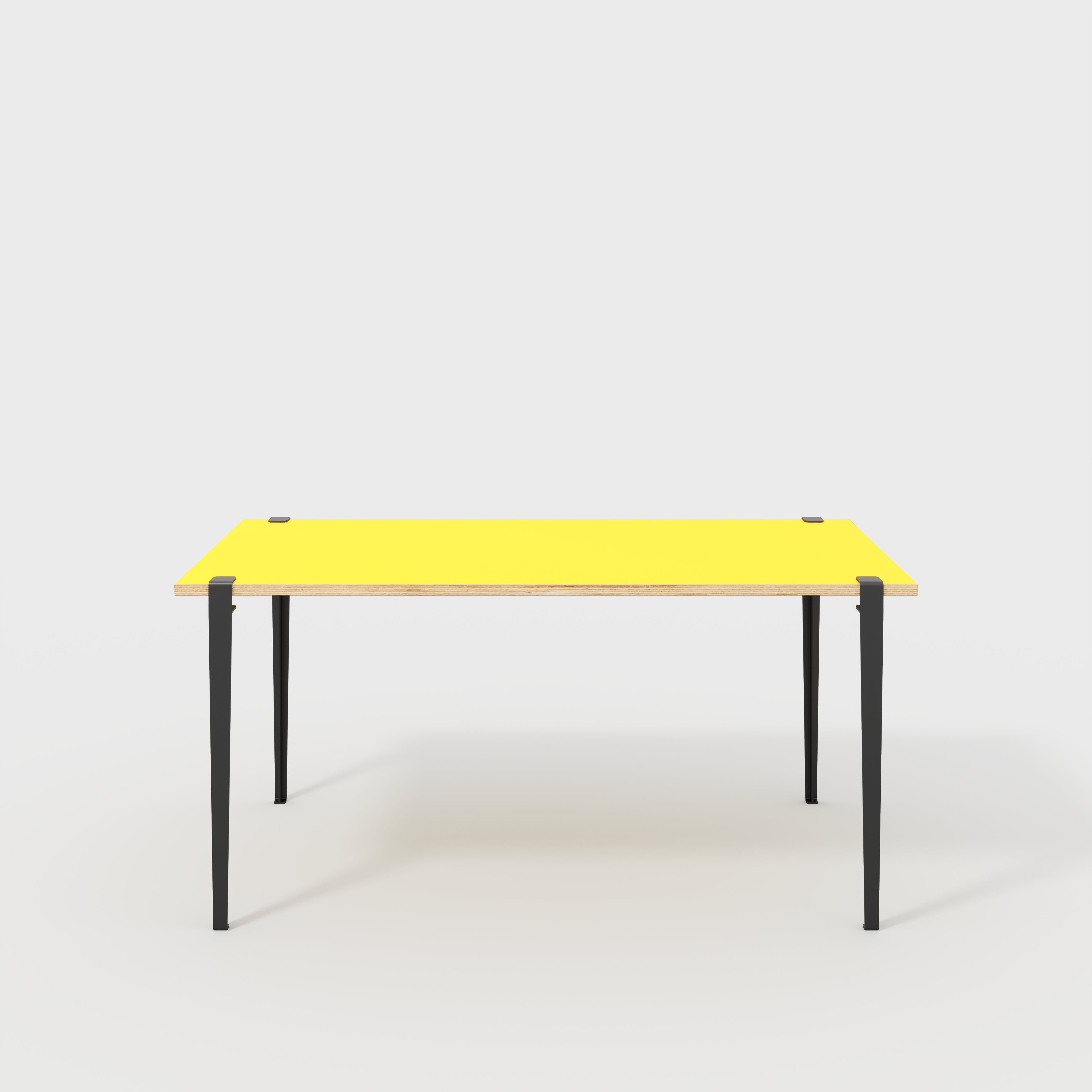 Plywood Desk with Black Tiptoe Legs - Formica Chrome Yellow - 1600(w) x 800(d) x 750(h)