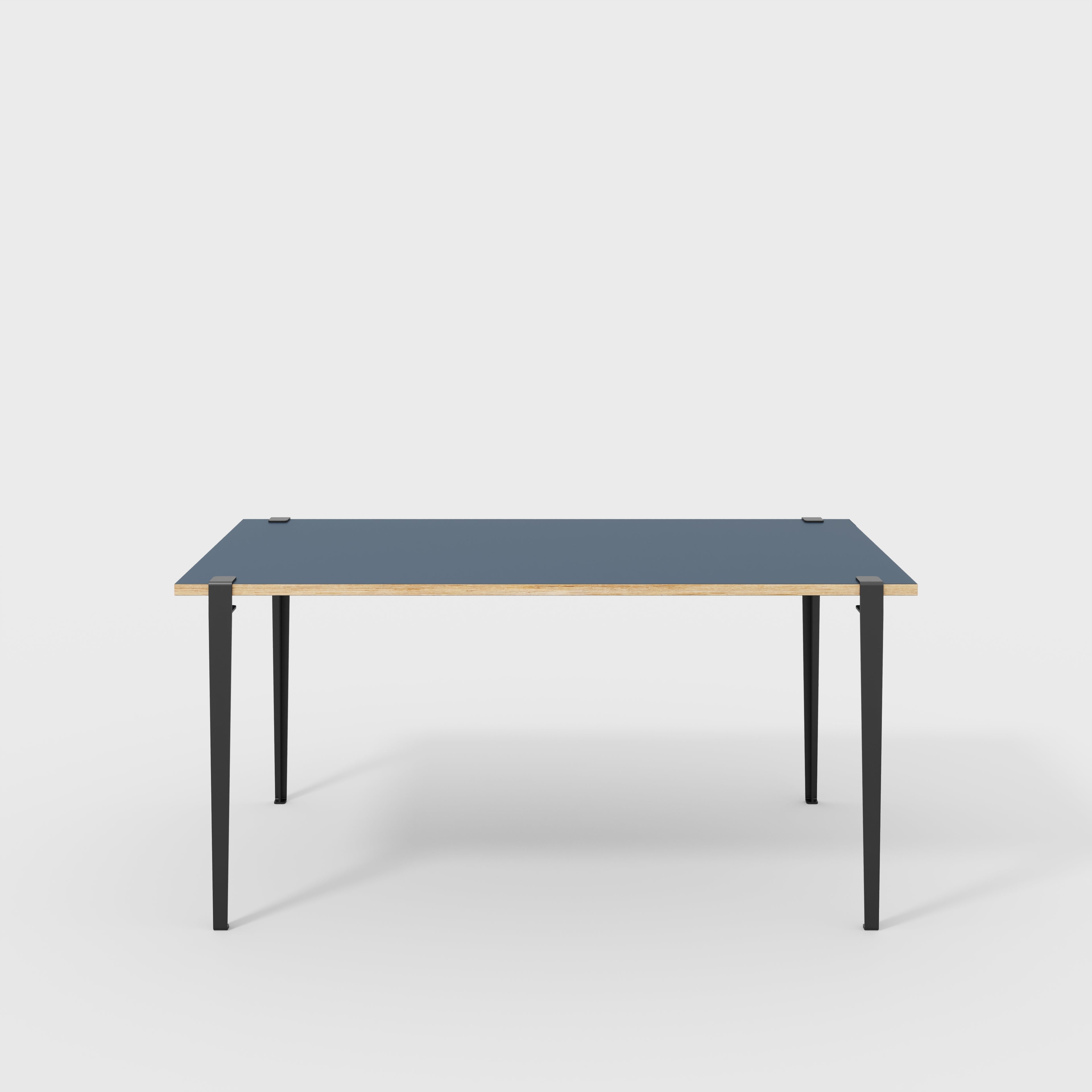 Plywood Desk with Black Tiptoe Legs - Formica Night Sea Blue - 1600(w) x 800(d) x 750(h)